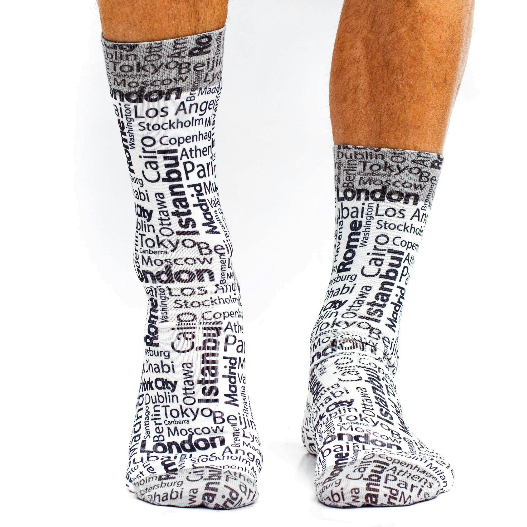 Jemsox Green Favourite Cities - Design Socks | Fun, Colourful & Comfortable Socks