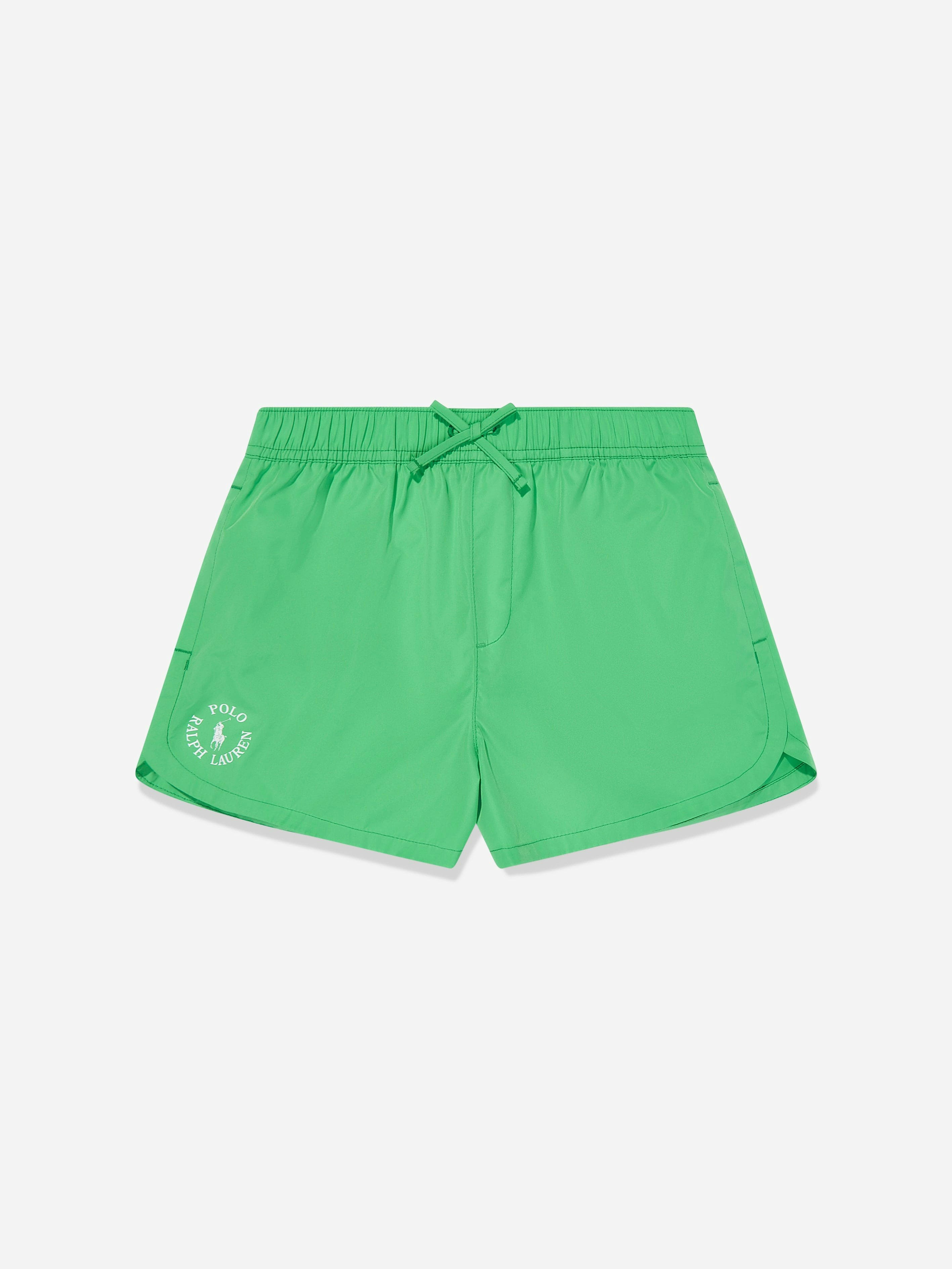 Ralph Lauren Kids Girls Green Ralph Lauren Athletic Logo Shorts In - 14 Yrs