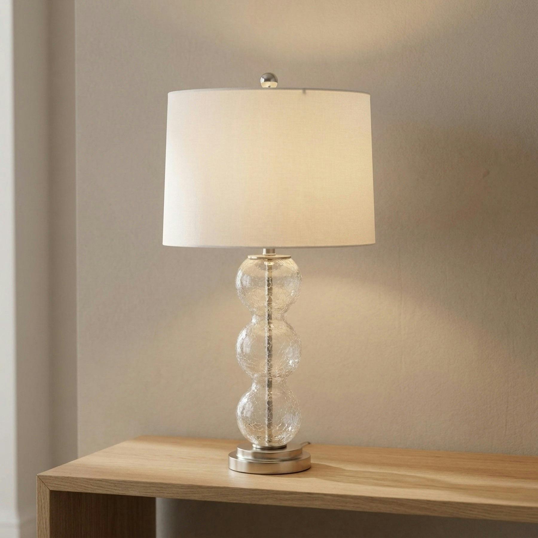 Garden Greatness Silver Contemporary Cylindrical Table Lamp With Base