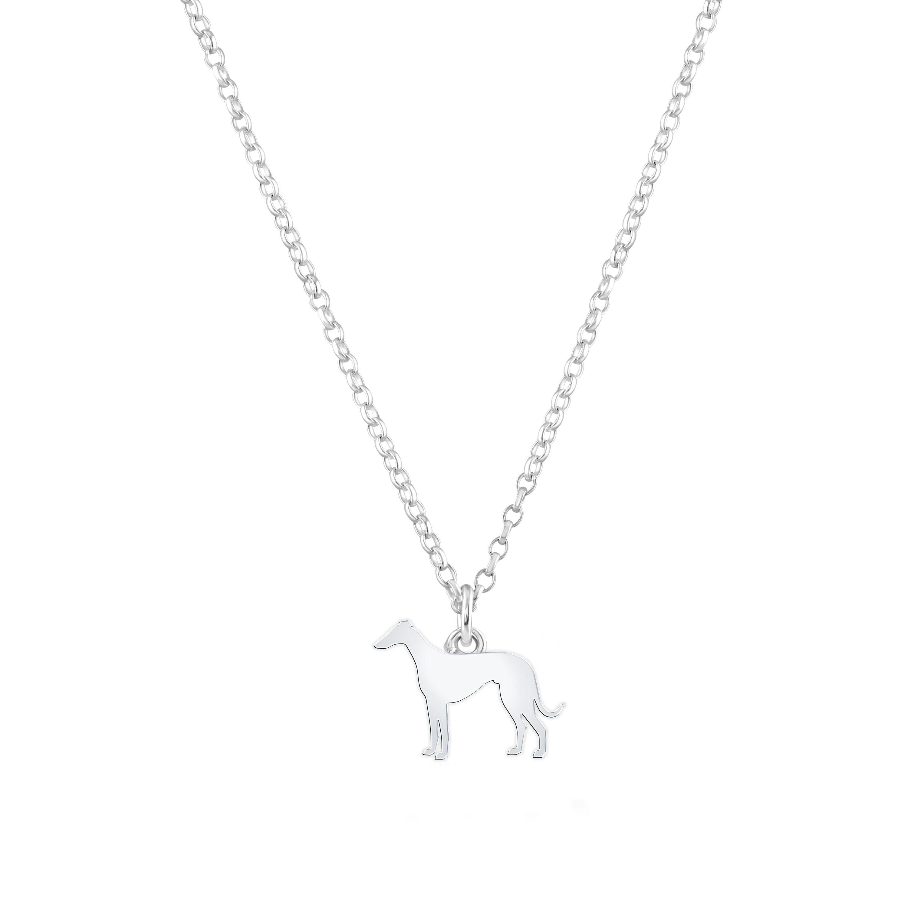 Mylee London Silver Italian Greyhound Silhouette Necklace - Personalised - Yes