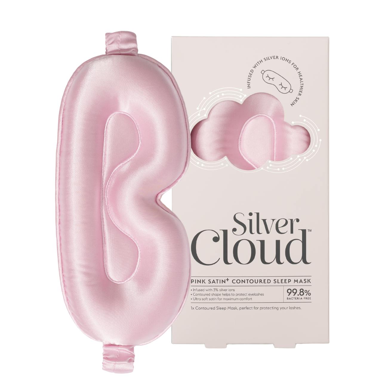 Silver Cloud Beauty Cloud Contour Sleep Mask Infused With Ions Pink