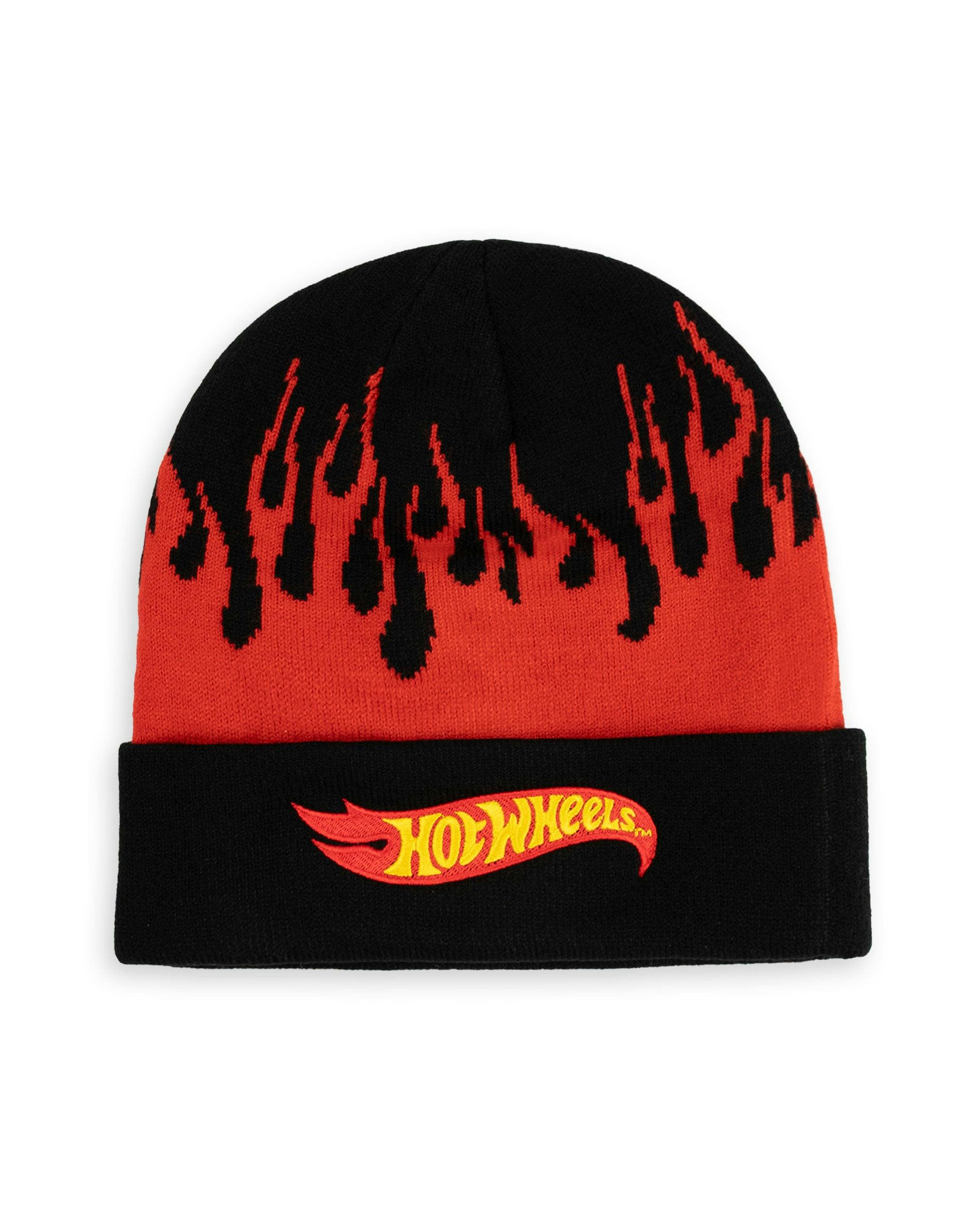 Vanilla Underground Unisex Black Hot Wheels Character Beanie Hat (One Size)