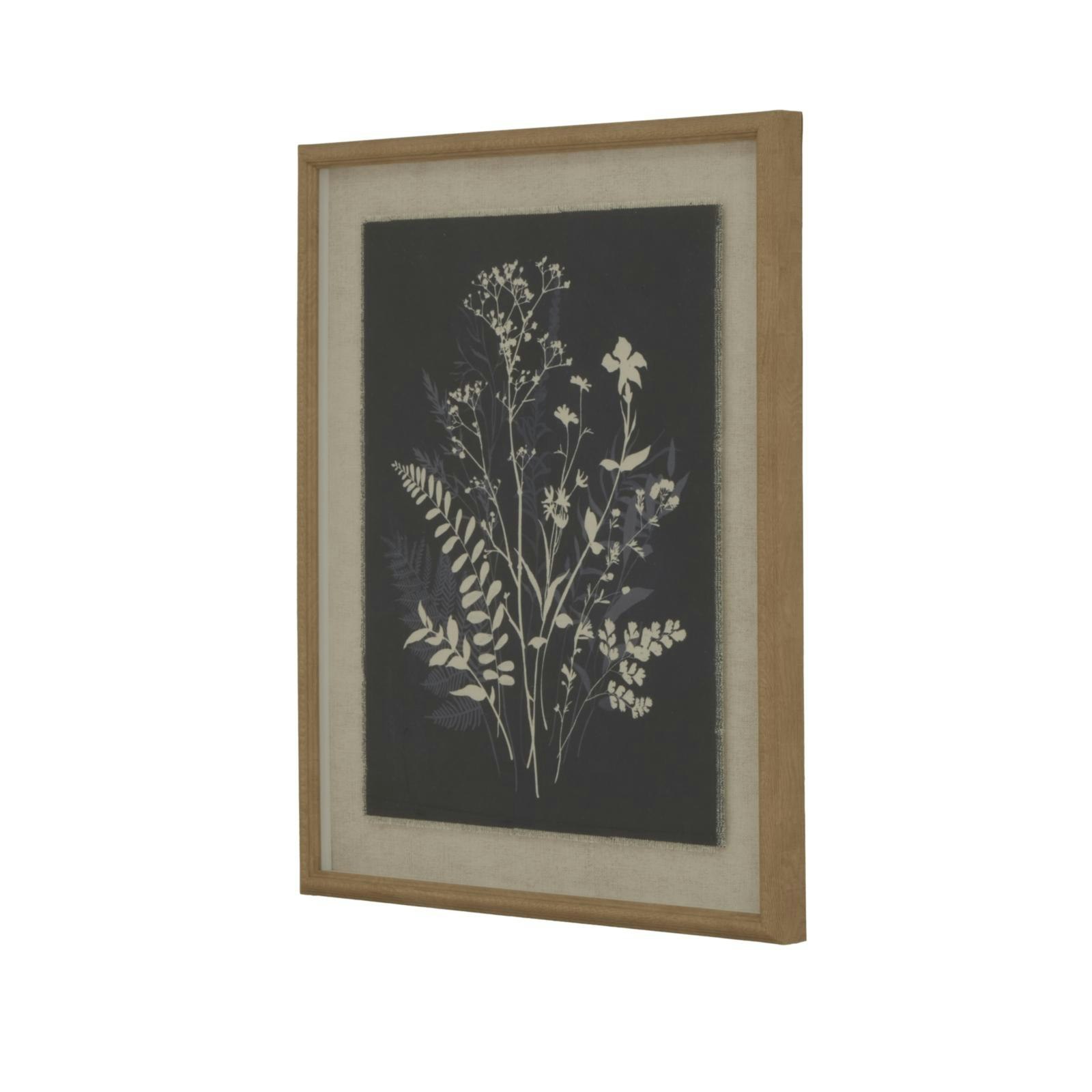 Rackhams White/Black Flora & Fauna Collection Grove Beaded Linen Framed Wall Art - 50Cm X 2Cm X 40Cm