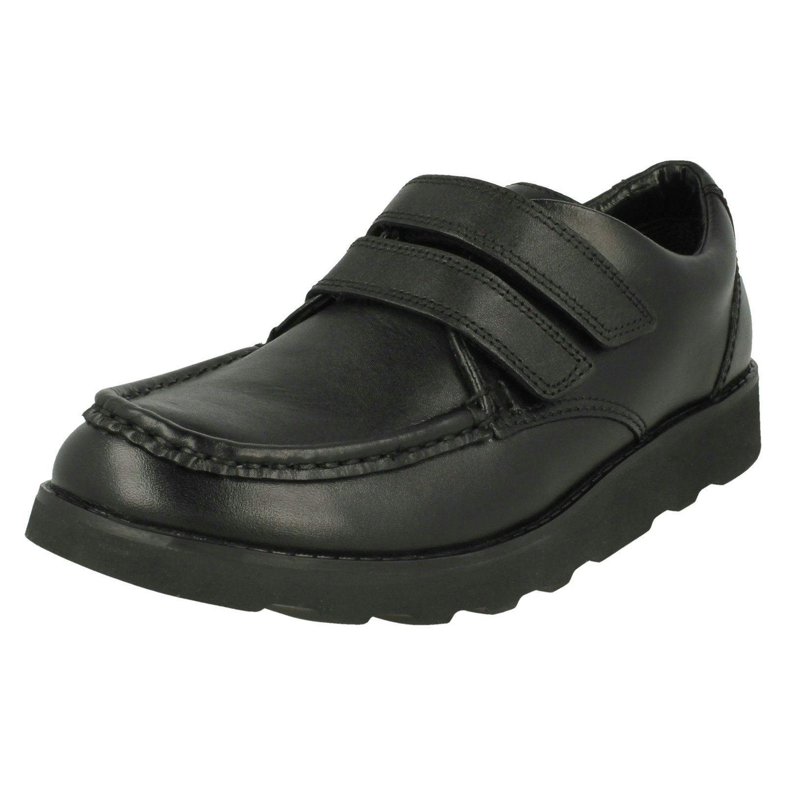 Clarks Boys Black Hook And Loop Fastening Formal Shoes Crown Tate - Leather - Uk 10.5 Child - F