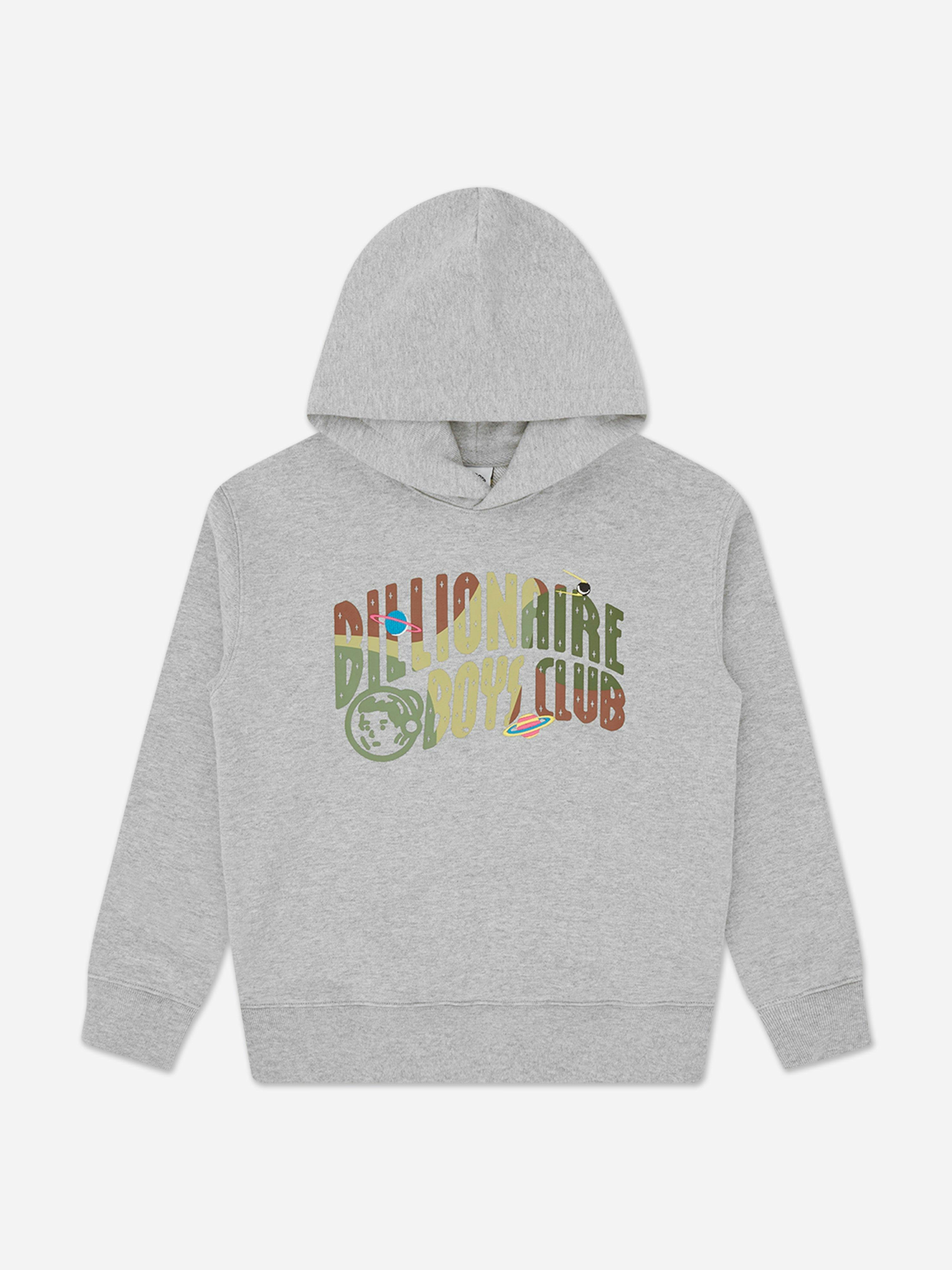 Billionaire Boys Club Boys Grey Billionaire Club Space Camo Arch Logo Popover Hoodie In - 4 Yrs