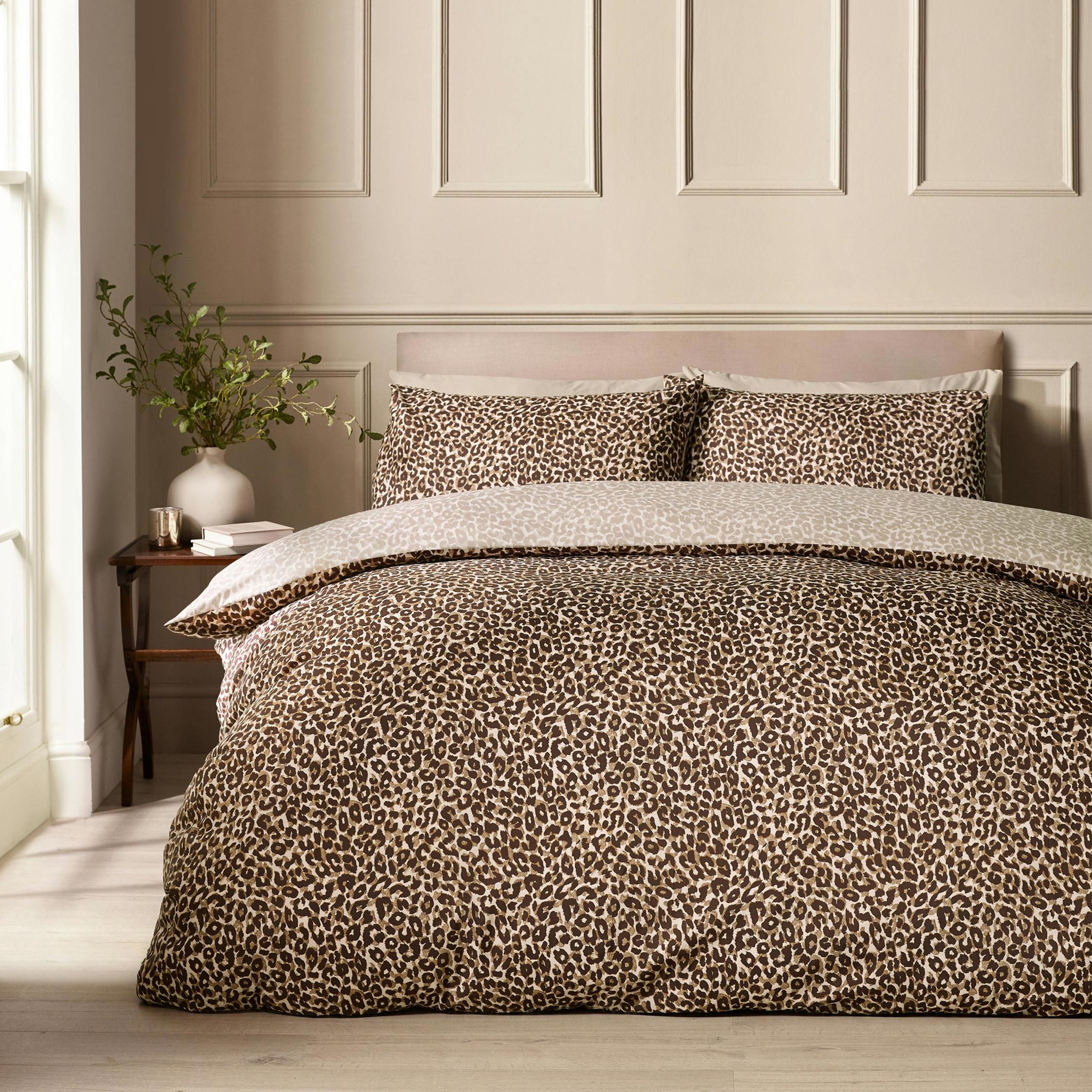 Rackhams Brown Animal Print So Soft Reversible Duvet Cover Set - Double - Image 3