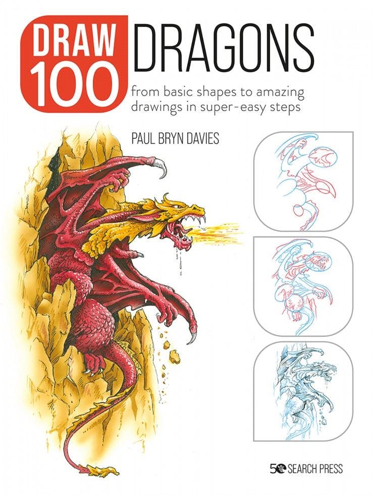Draw 100: Dragons by Paul Bryn Davies (Paperback Book) - Image 10