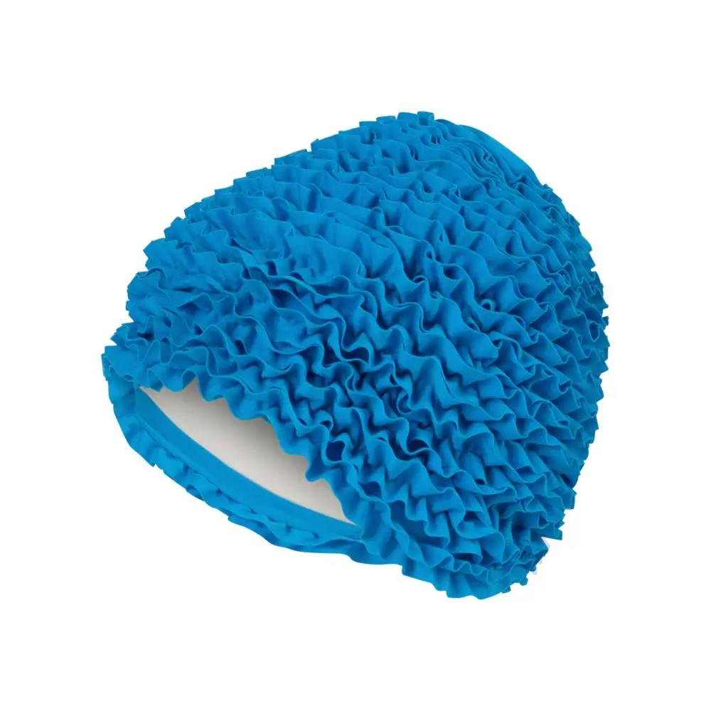 Fashy Sky Blue Frill Fabric Swim Cap