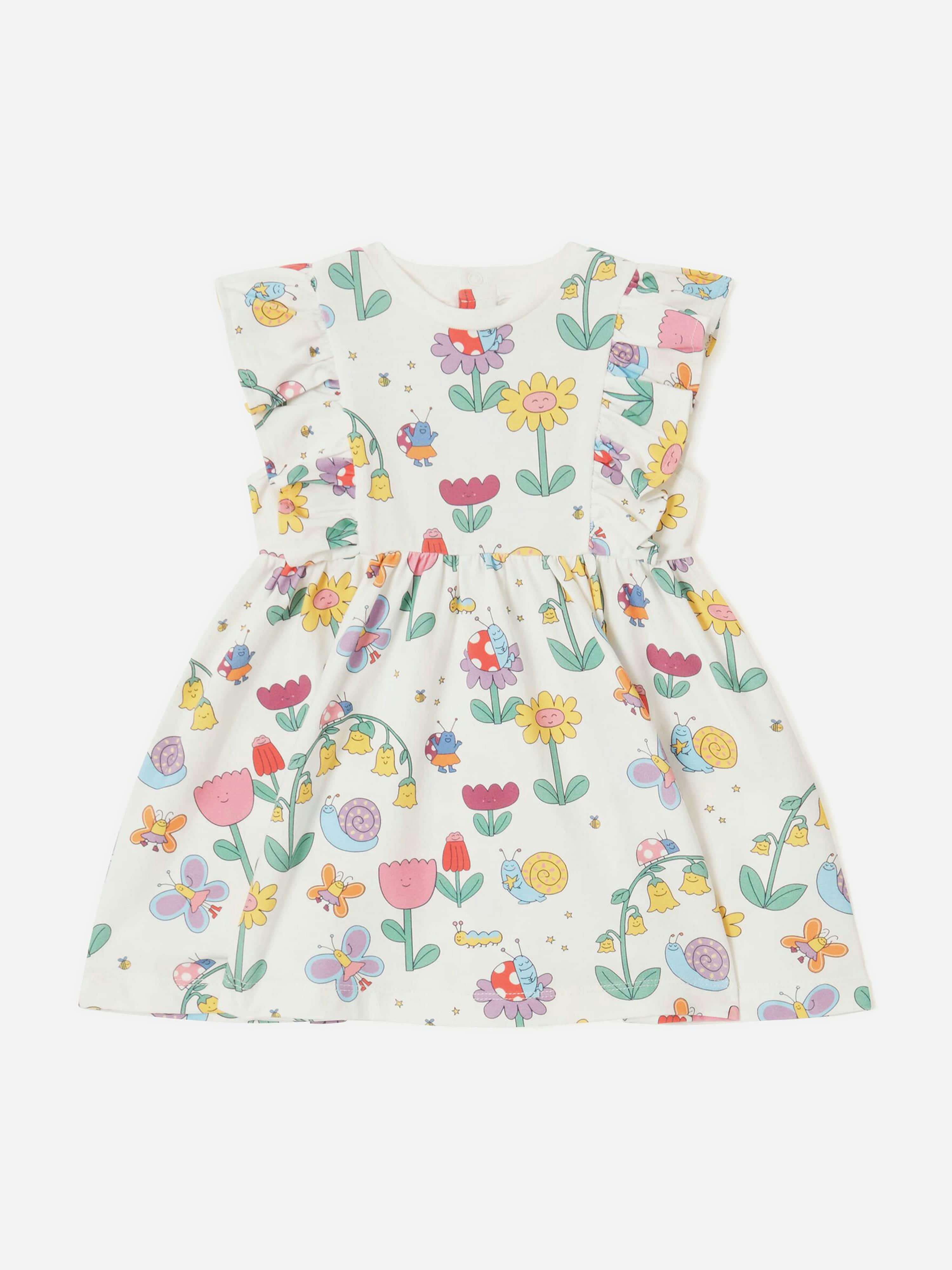 Stella Mccartney Kids Girls Ivory Stella Mccartney Baby Flowers And Bugs Jersey Dress In - 36 Mths