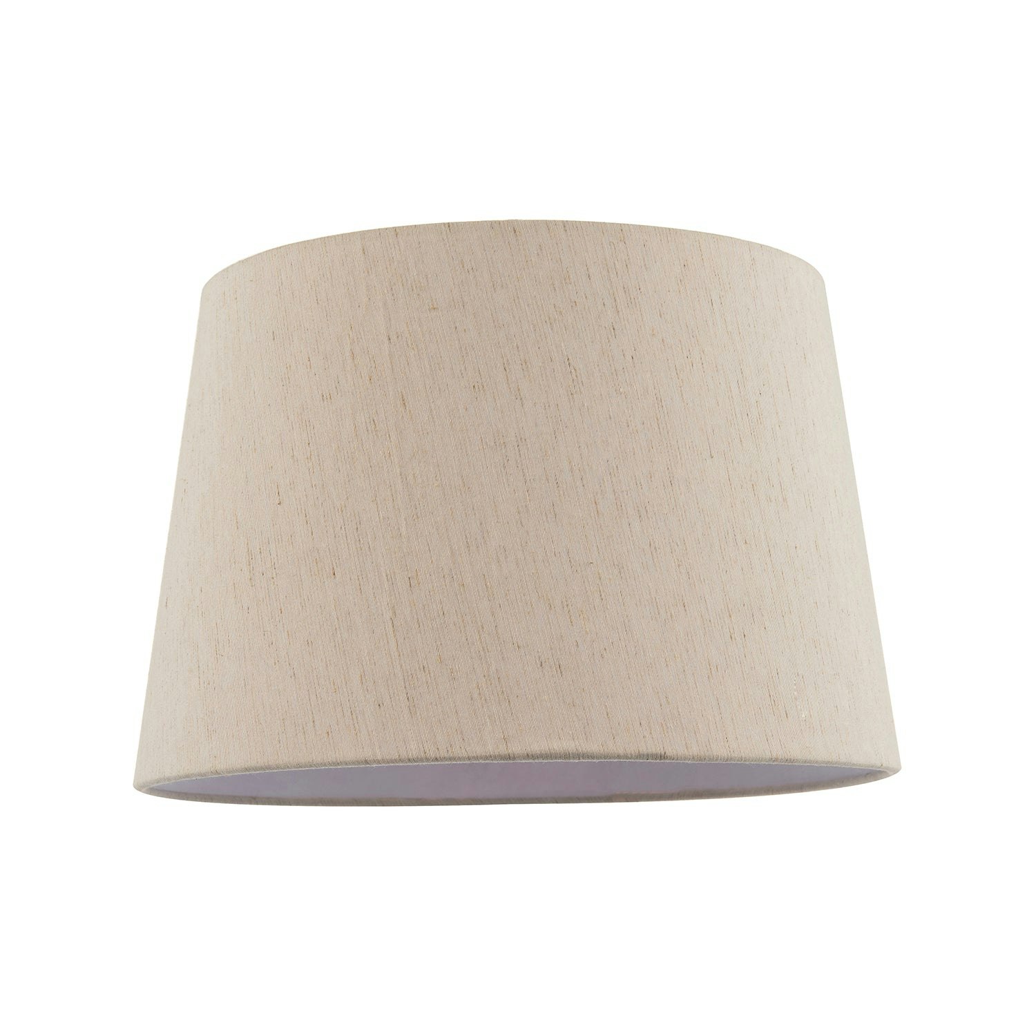 Rackhams Light/Beige/White Natural Linen Fabric Lamp Shade With Cotton Lining