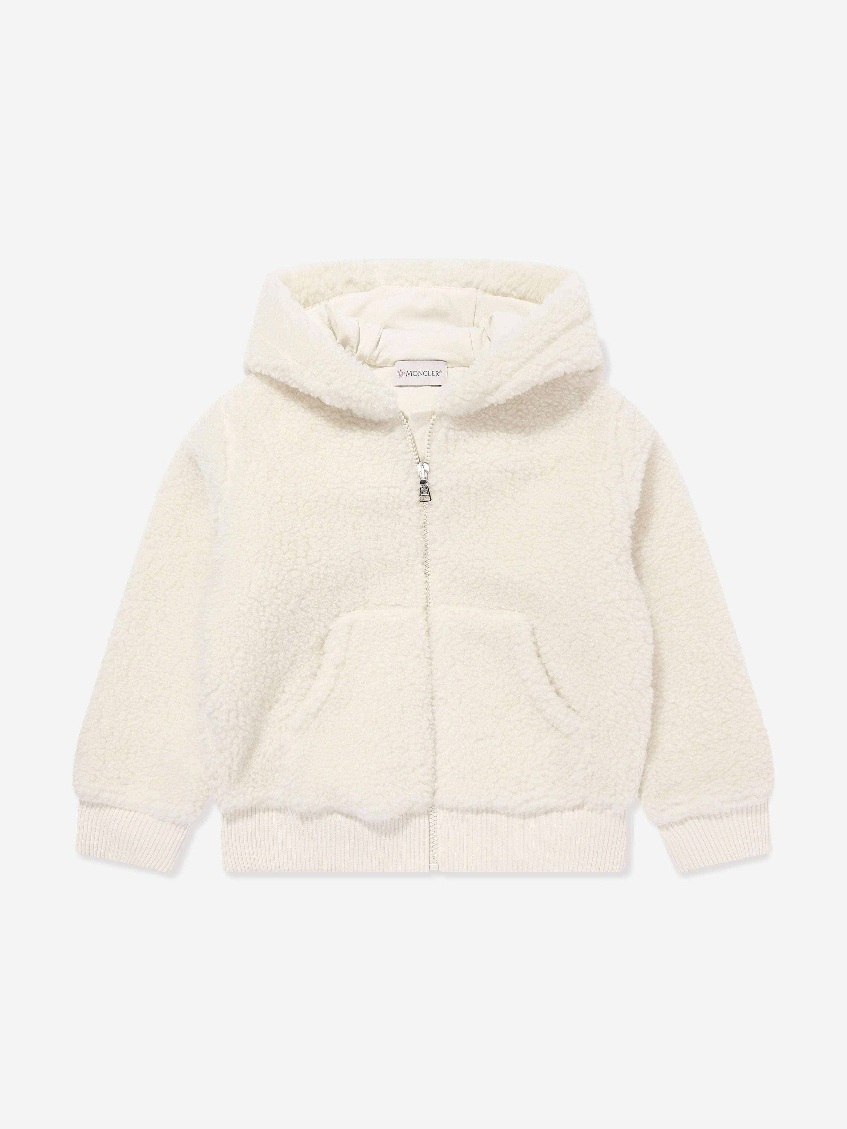 Moncler Enfant Boys Ivory Zip Up Cardigan In - 8 Yrs
