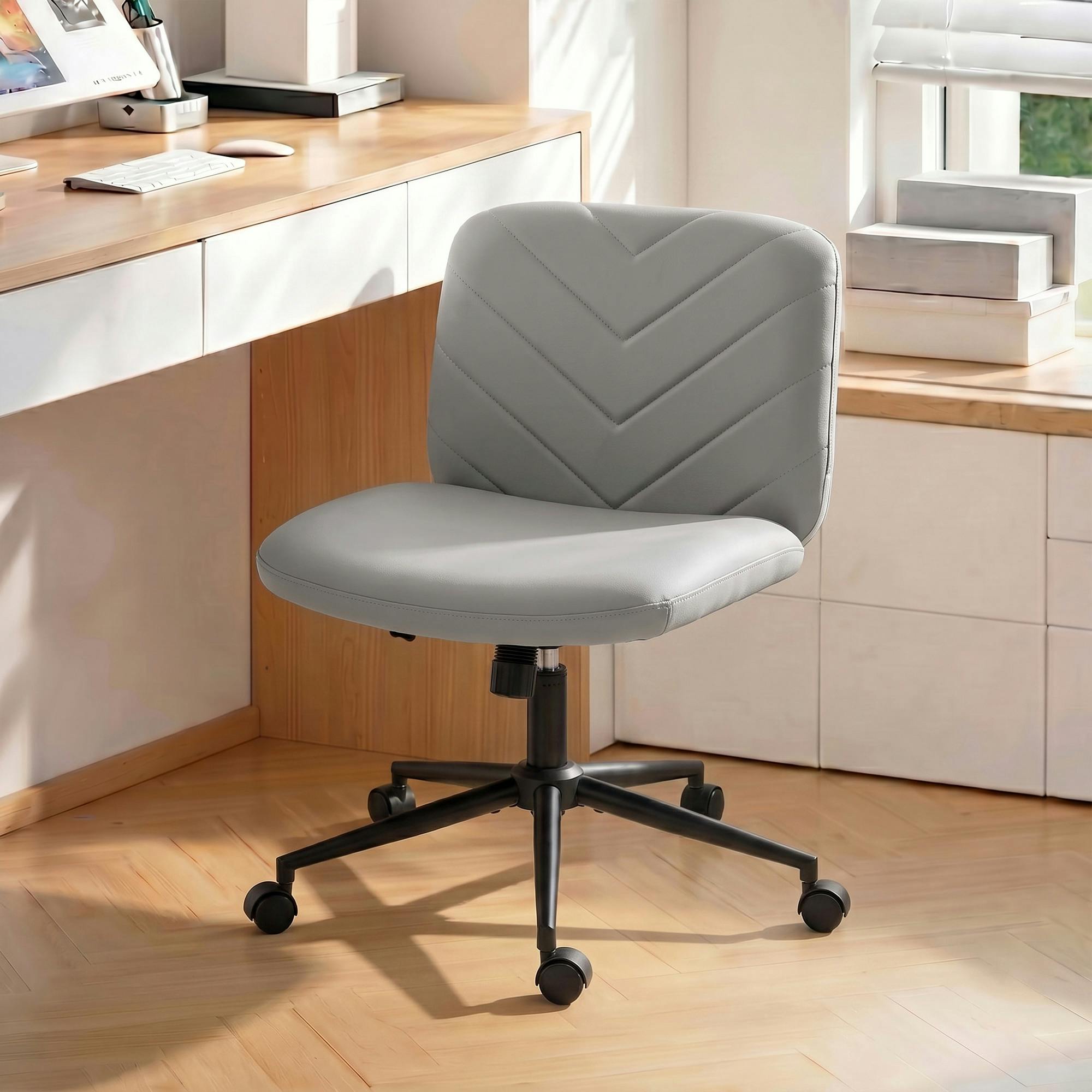 Rackhams Grey Criss Cross Legged Office Chair Height Adjustable