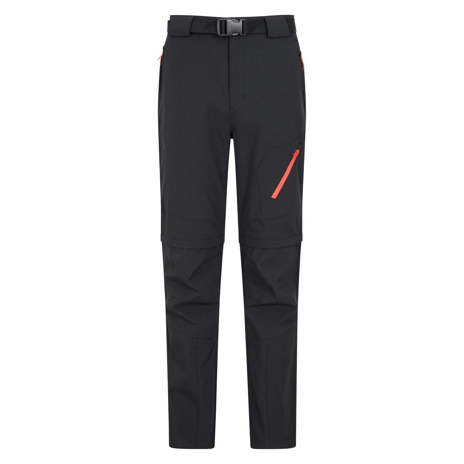 Mountain Warehouse Men's Black Forest Convertible Hiking Trousers - 40R - 60% Polyester/20% Elastane/20% Nylon