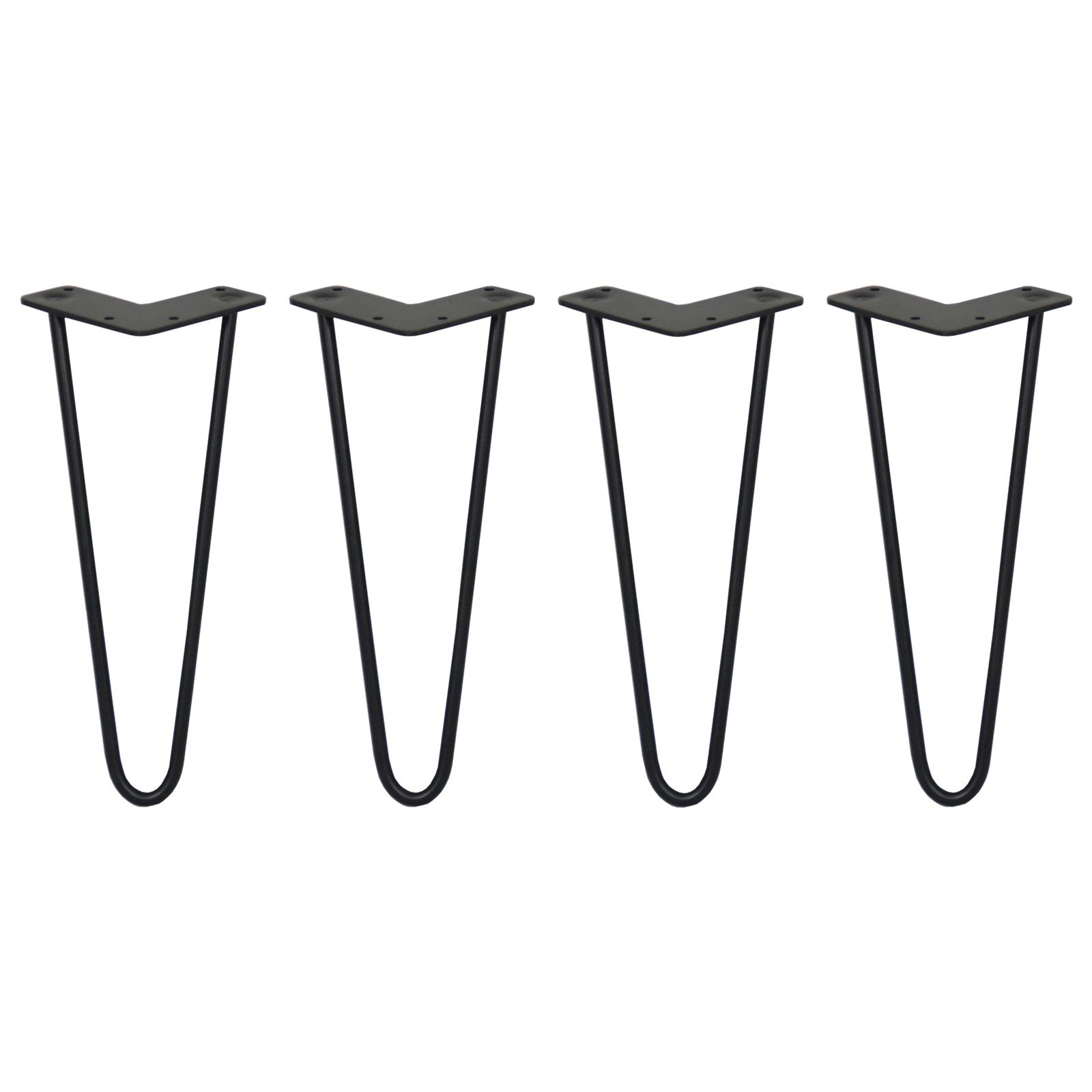 Skiski Black 4 X Hairpin Legs - 2 Prong - 10Mm 12"