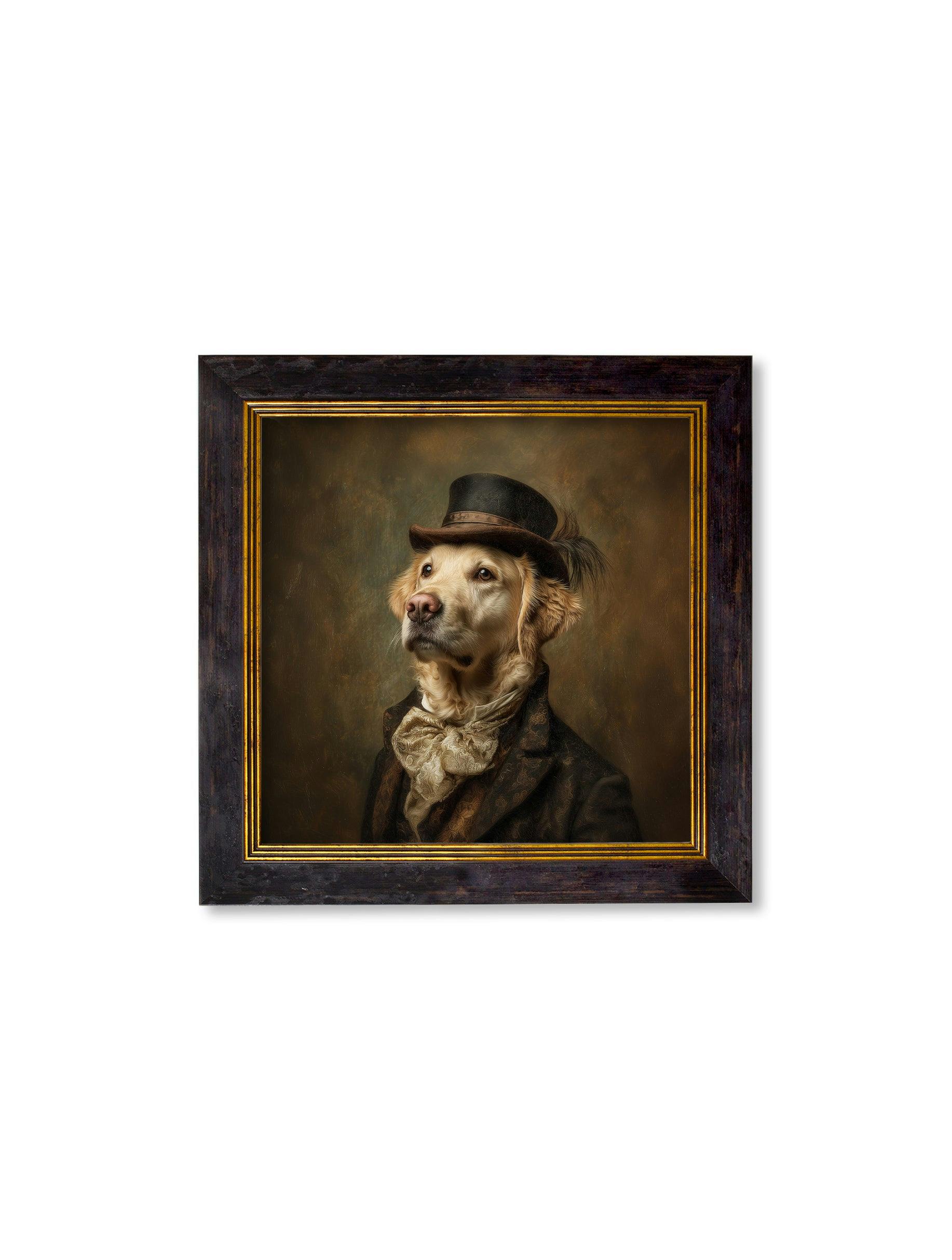 Rackhams Golden Lord Goldpaw - Gentleman Labrador Oxford Square Frame - 44 X 44Cm