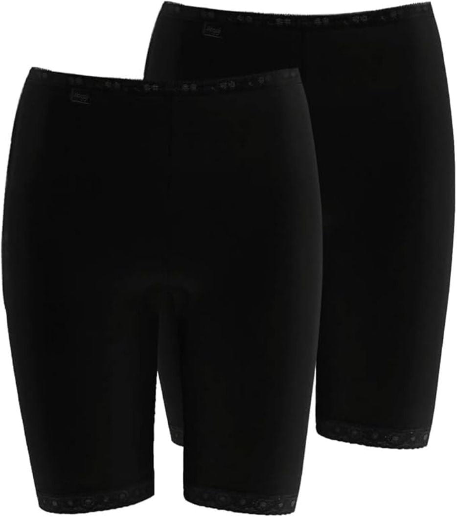 Sloggi Women's Black 2-Pack Basic+ Cotton Long Shorts, - Size 26
