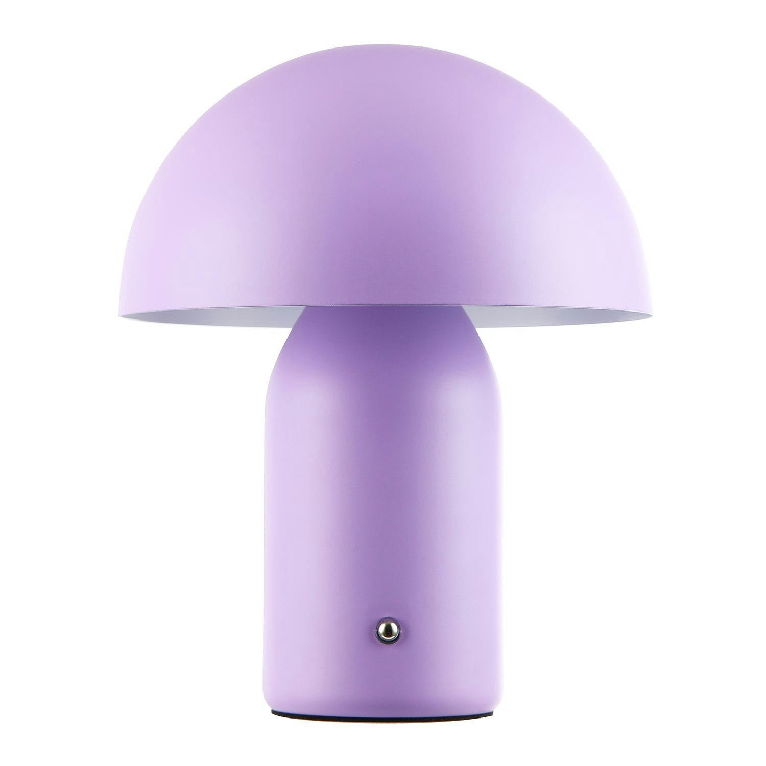 Rackhams Lilac Modern Rechargeable Mushroom Table Lamp In Mat With Touch Dimmer Button Small