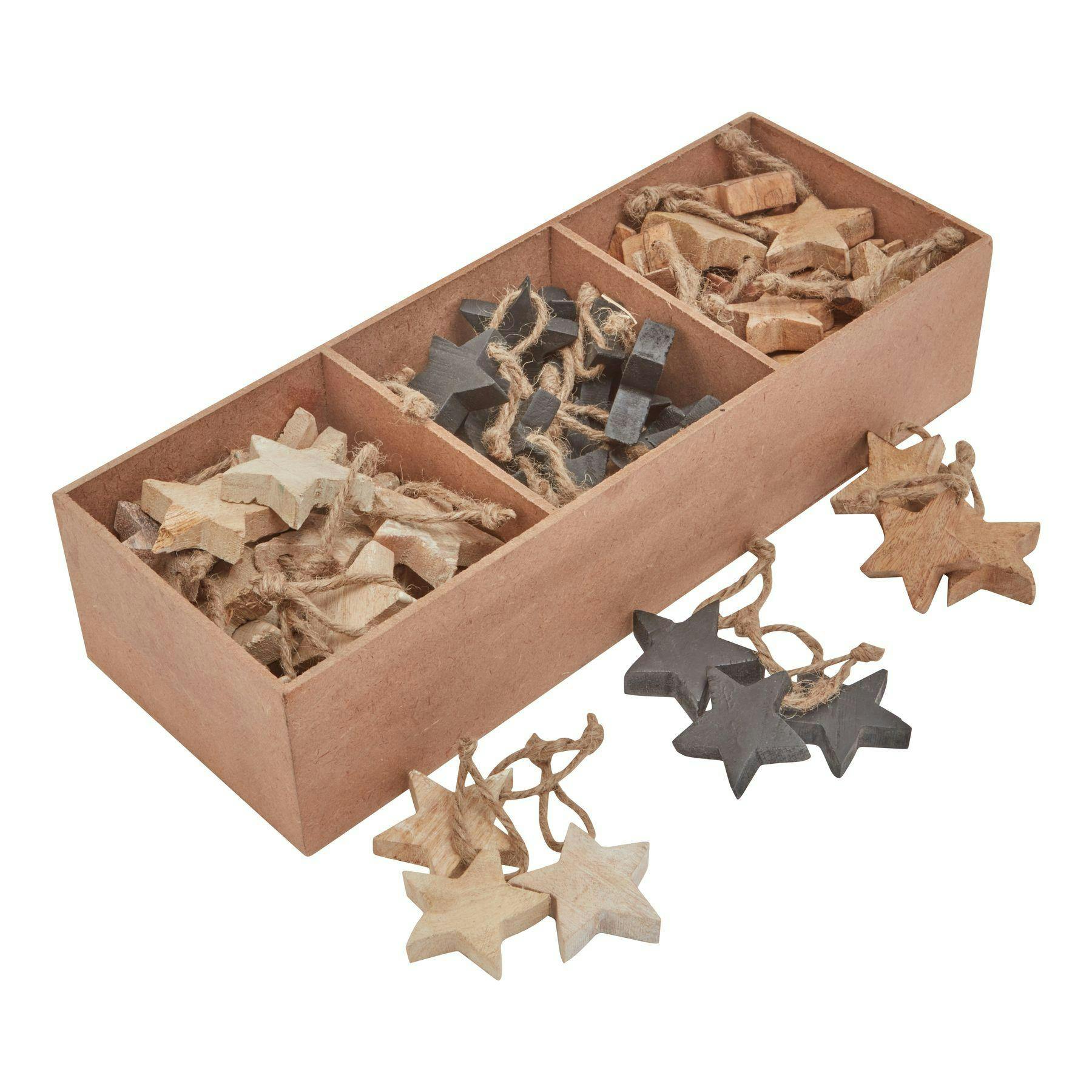 Rackhams Black/Brown Star Tree Decoration (Pack Of 90) - One Size - 100% Mixed