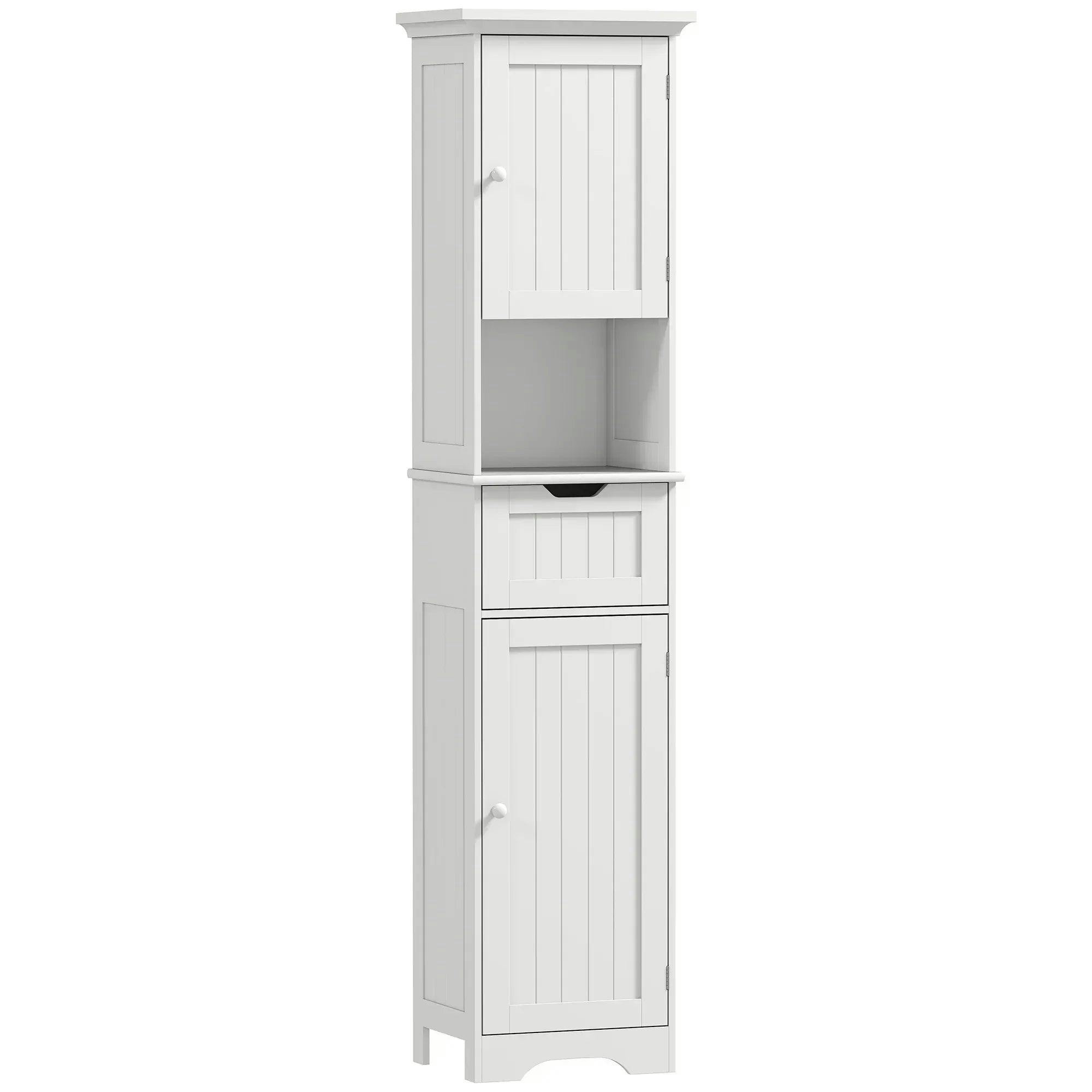 Homcom 170Cm Tall Bathroom Storage Cabinet With Led Light, Adjustable Shelf - Image 6