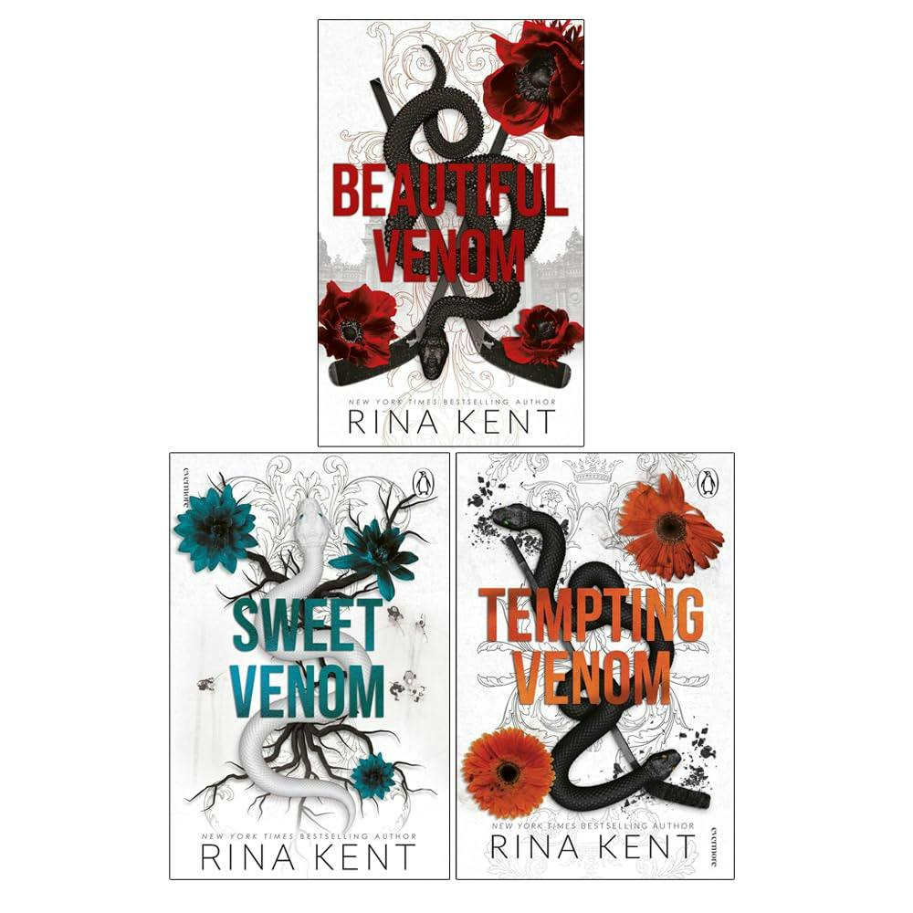 Various Publishers The Vipers Series 3 Books Collection Set By Rina Kent (Beautiful Venom, Sweet Venom And Tempting Venom)