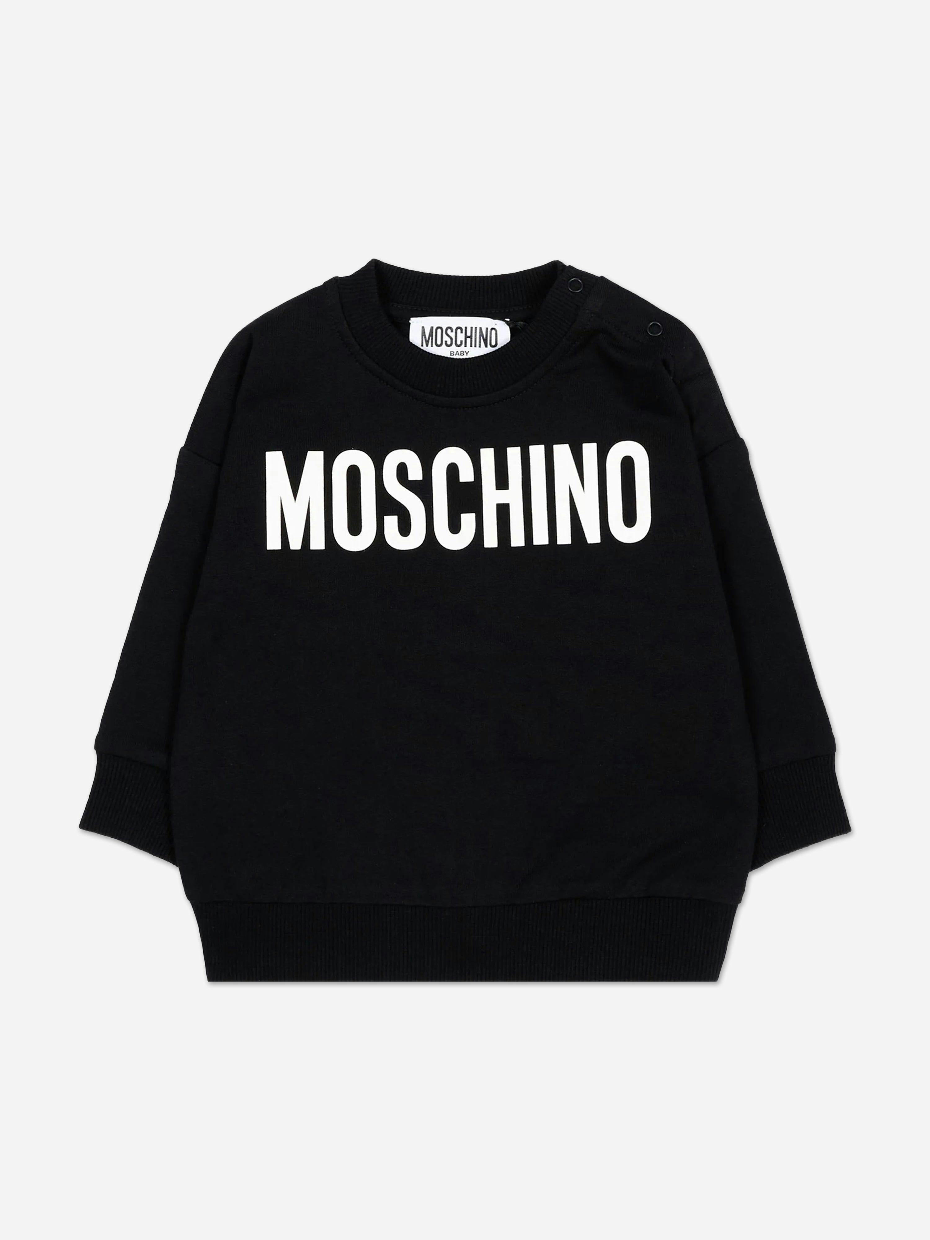 Moschino Kids Black Moschino Baby Logo Sweatshirt In - 3 Yrs