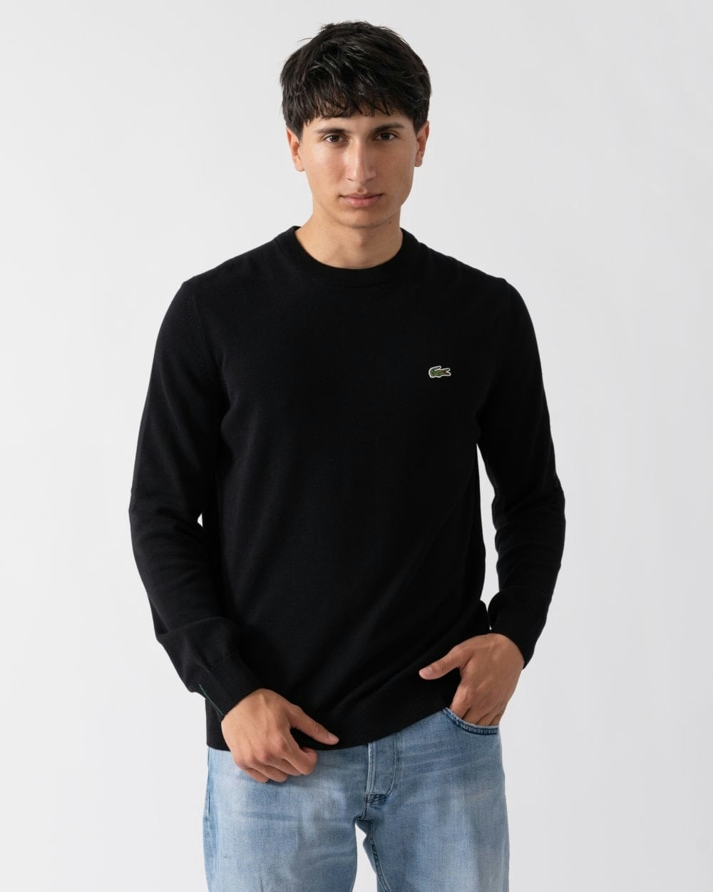 Lacoste Men's Black Organic Cotton Crew Neck Sweater - 031 - 031 - M