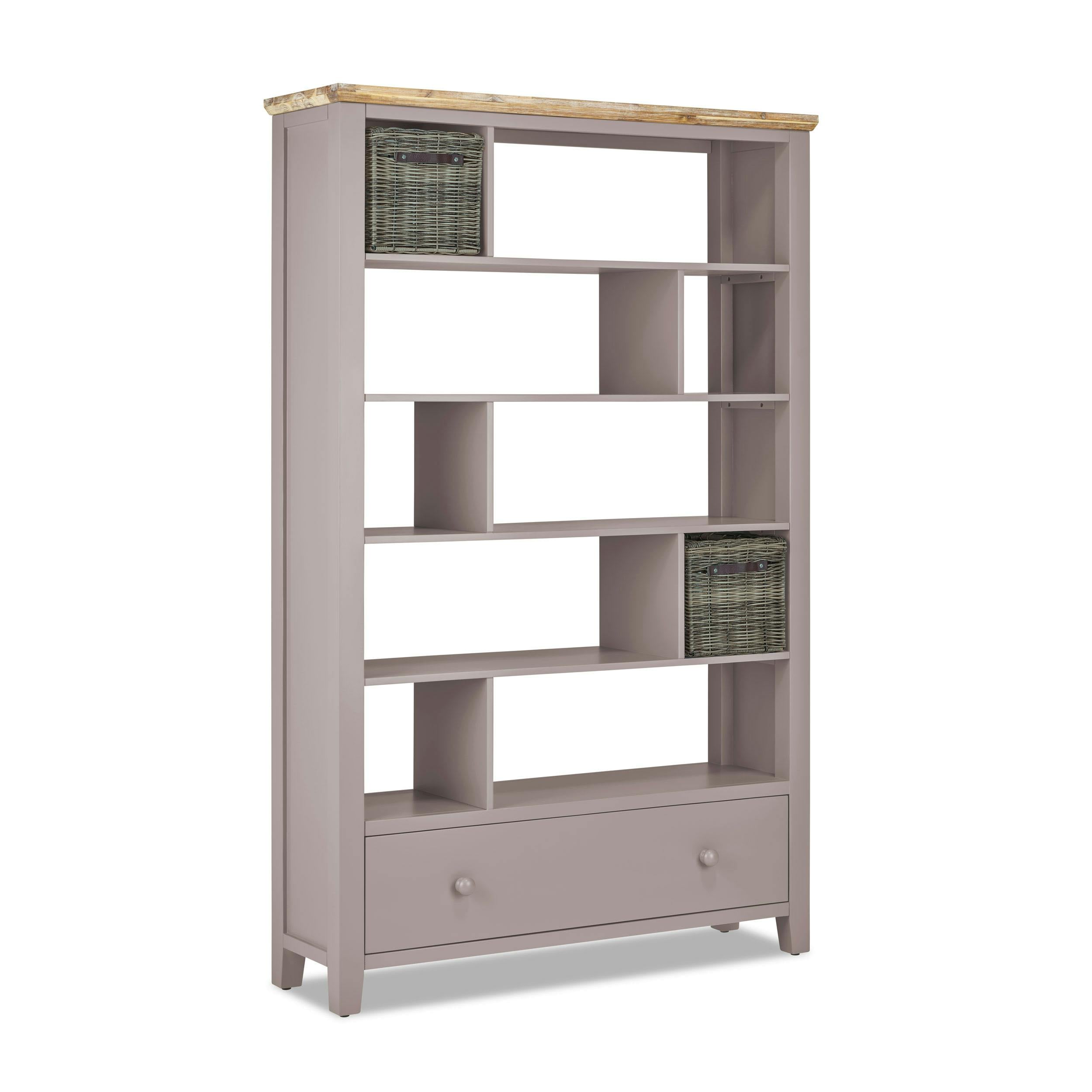 Statement Furniture Beige Florence Room Divider Shelving Storage With Drawer, Fully Assembled - Truffle,