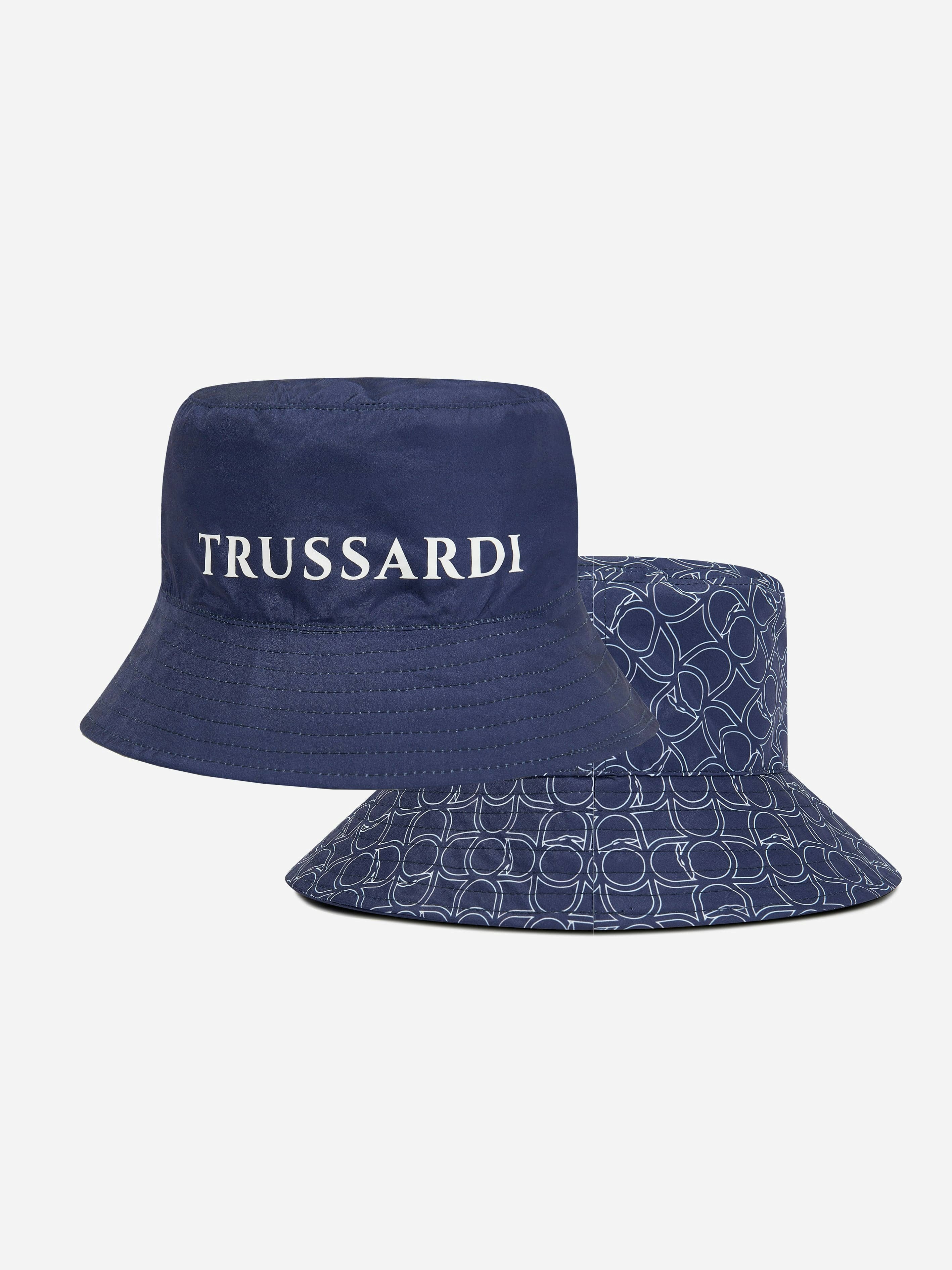 Trussardi Boys Blue Quinsi Reversible Bucket Hat In - 10 - 12 Yrs