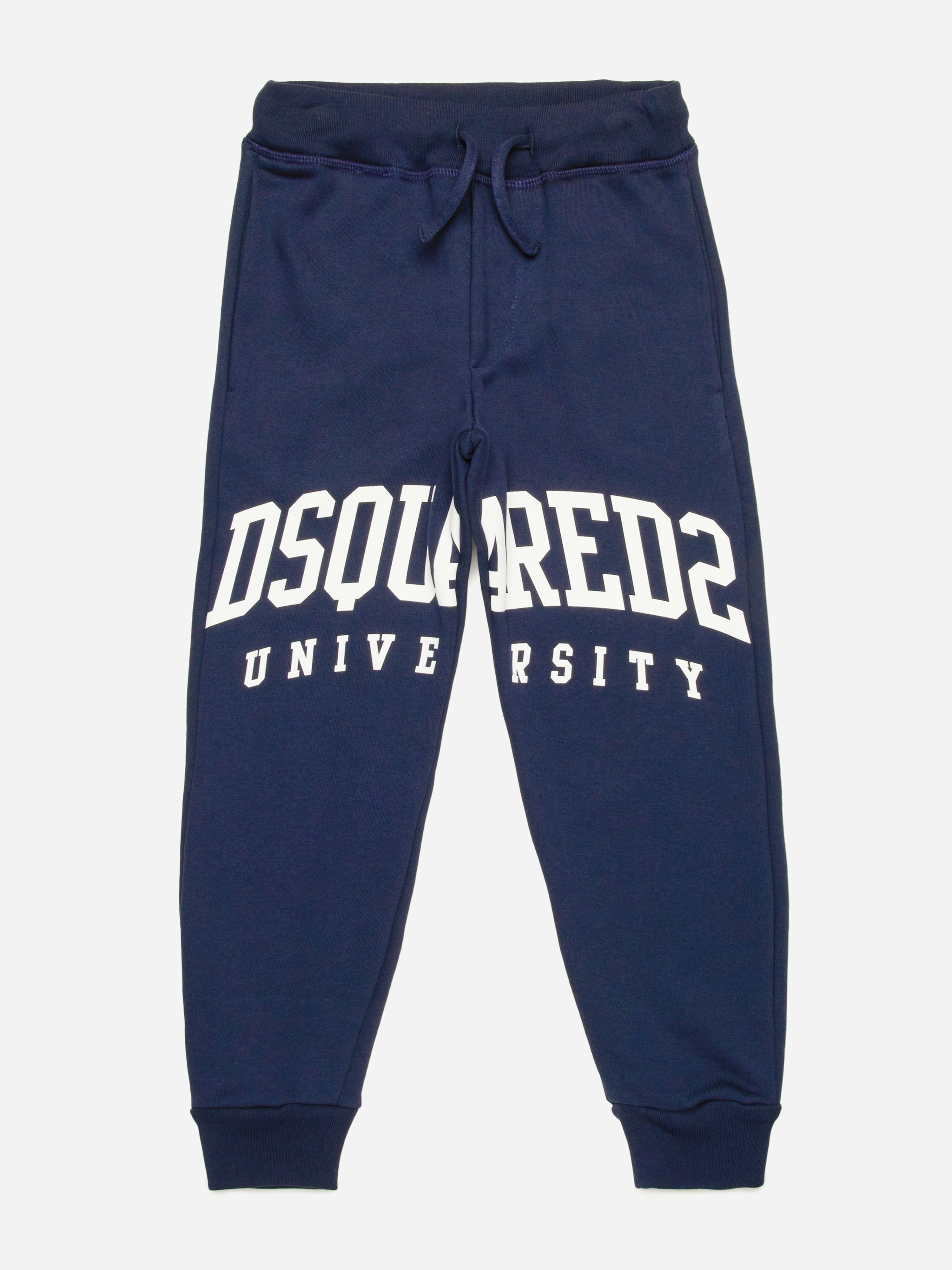 Dsquared2 Kids Boys Blue University Logo Joggers In Navy - 4 Yrs