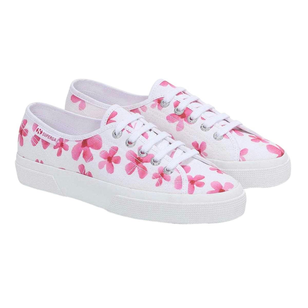 Superga Women's White/Pink / 3750 Leggera Flower Trainers - 5 Uk - 100% Mixed