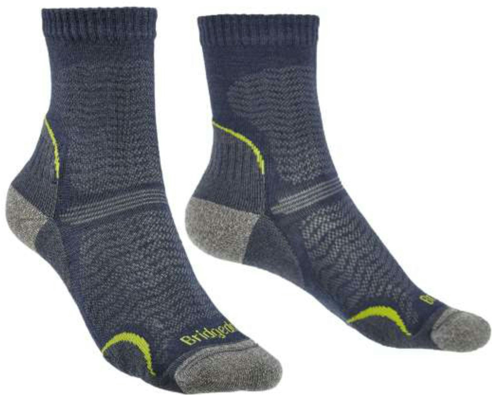Bridgedale Women's Light/Blue Ultra T2 Merino Performance Hiking Crew Socks {Br-710101} - Denim Twist - Small