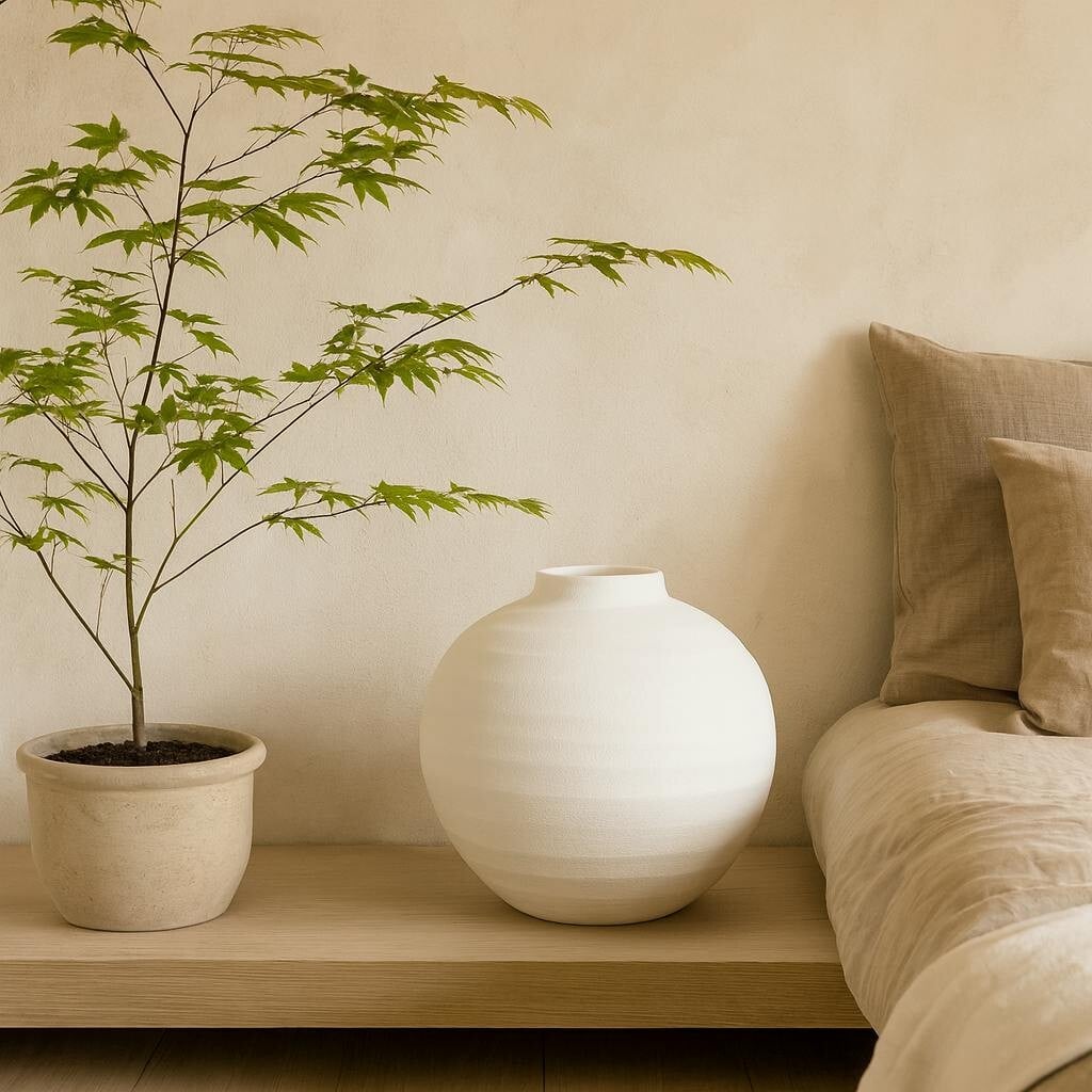 Rackhams White Sunvale Matt Round Ceramic Vase