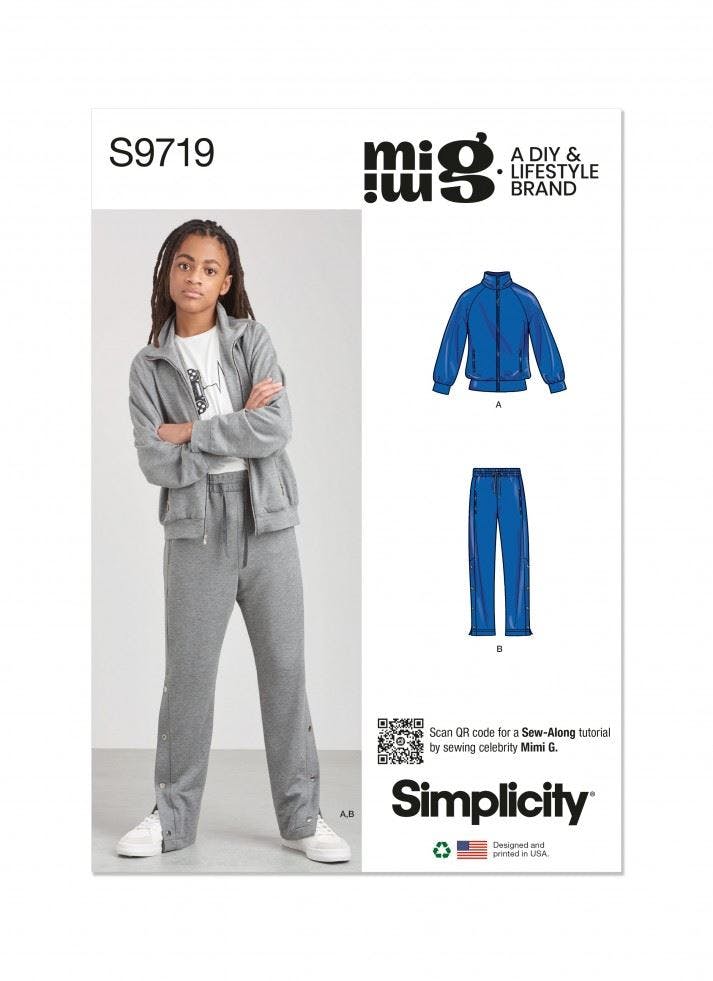 Simplicity Sewing Pattern 9719, Jackets, Trousers, Sportswear For Kids, Teenagers, A (S-M-L) - Intermediate - A (S-M-L)
