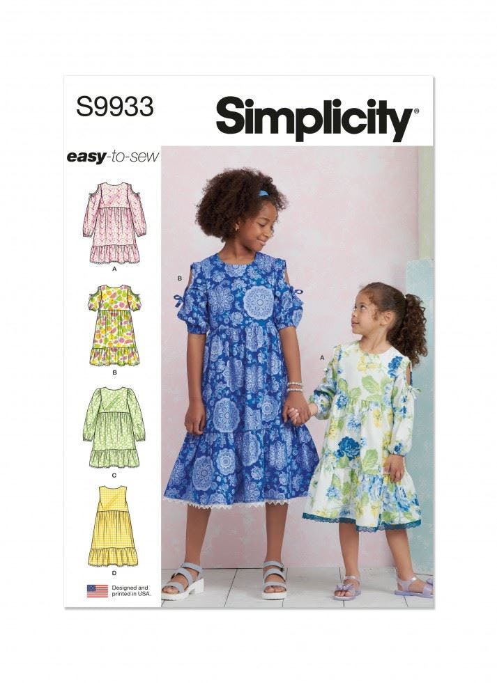 Simplicity Sewing Pattern 9933, Dresses For Kids, Hh (3-4-5-6) - Easy - Hh (3-4-5-6)