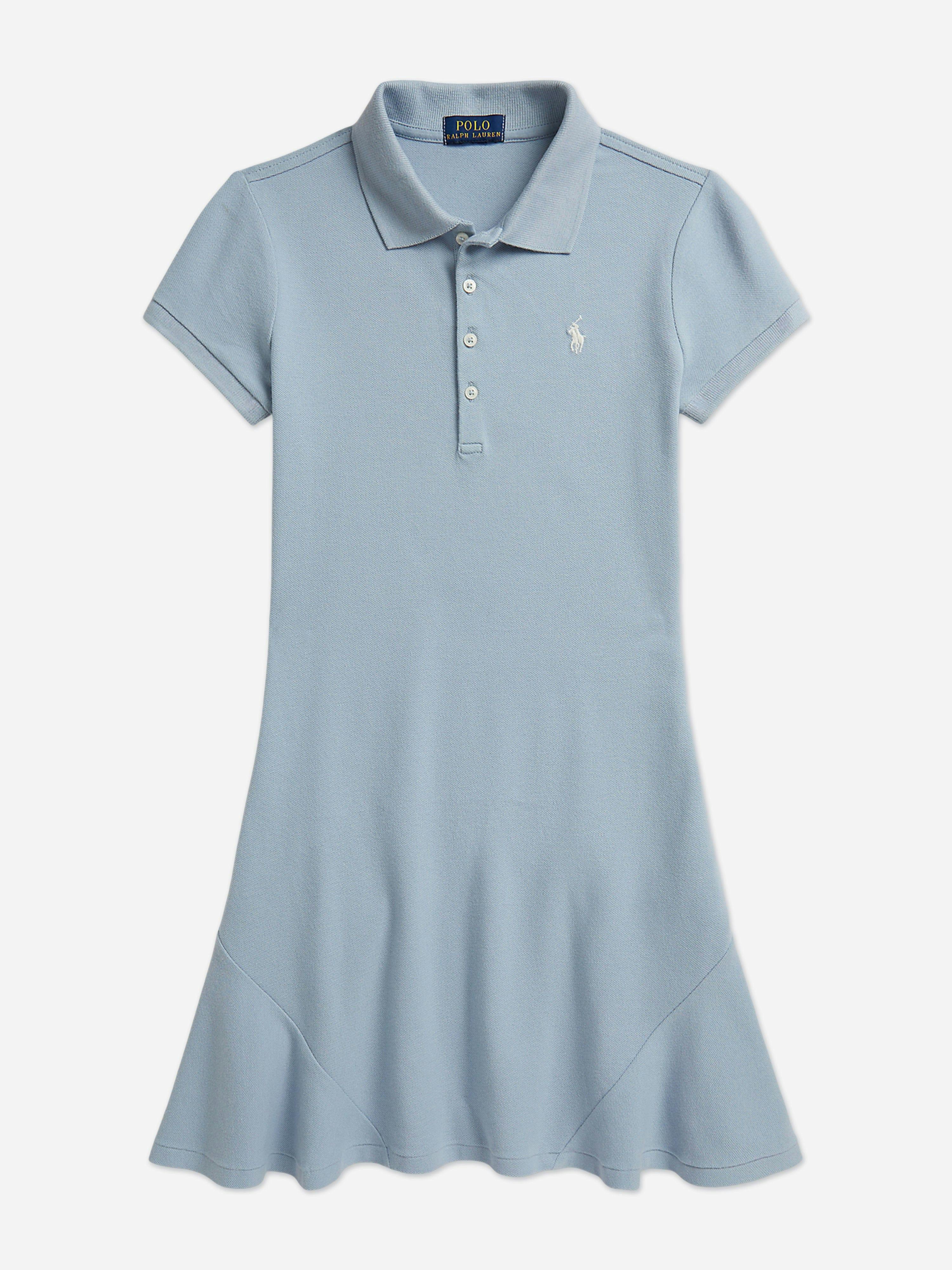 Ralph Lauren Kids Girls Blue Ralph Lauren Flare Polo Dress In - 7 Yrs