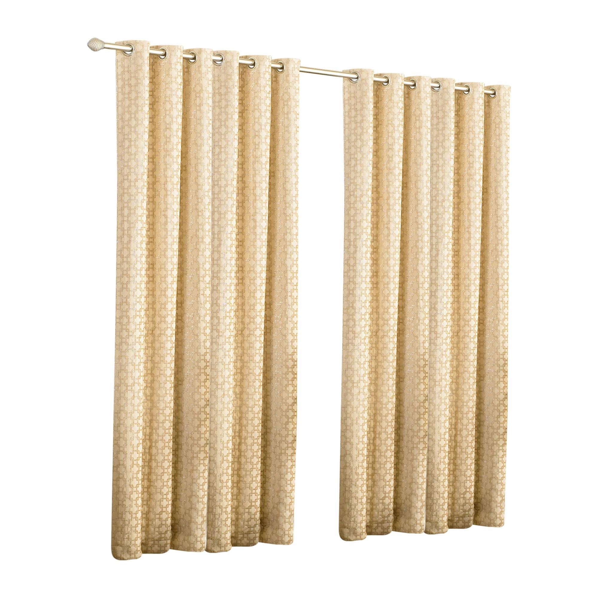 Riva Home Beige Belmont Ringtop Curtains - 66X72 (168X183cm) - 100% Polyester