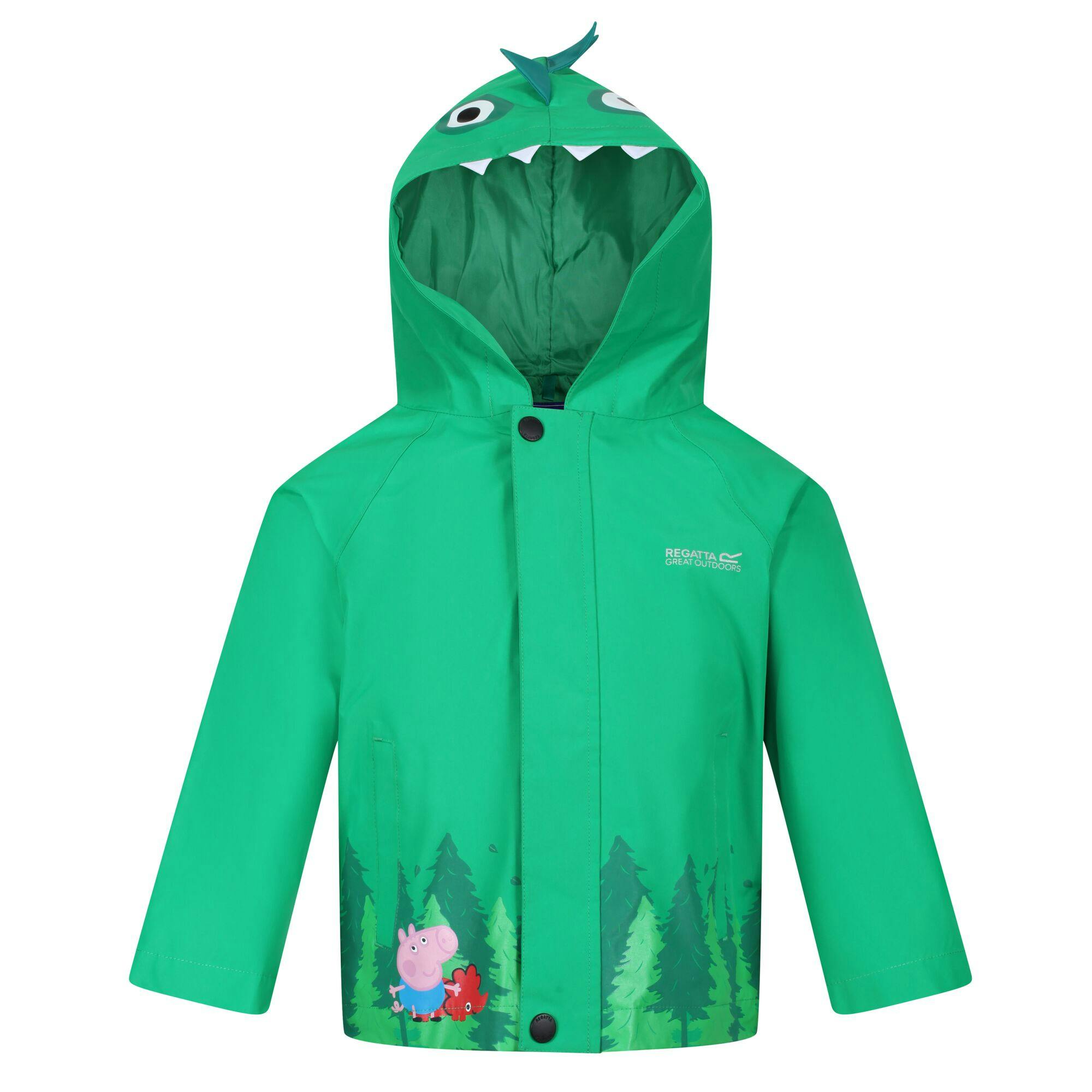 Regatta Green Kids Dinosaur Waterproof Jacket - Jellybean - 12-18 Months - Jellybean - 100% Polyester