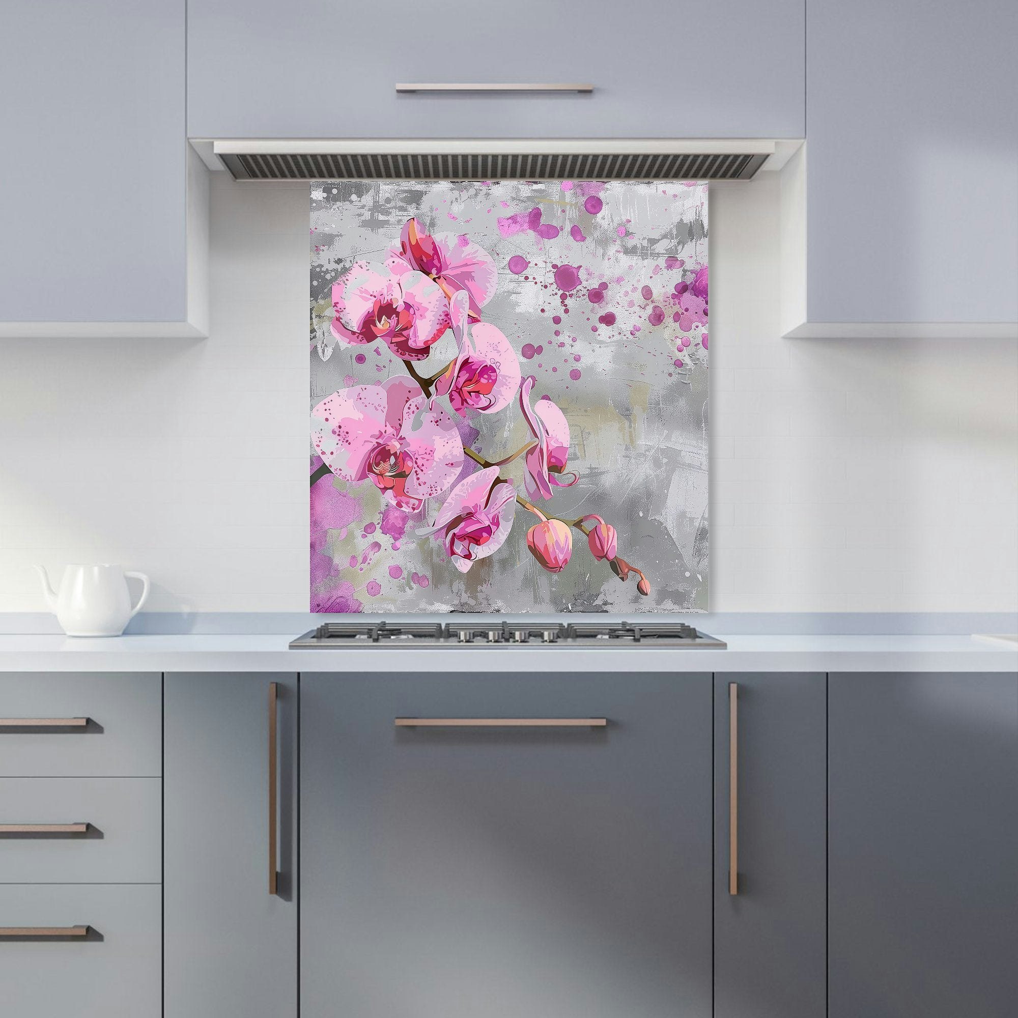 Warren Reed - Designer Orchids Splashart Kitchen Splashback - W600mm X H650mm