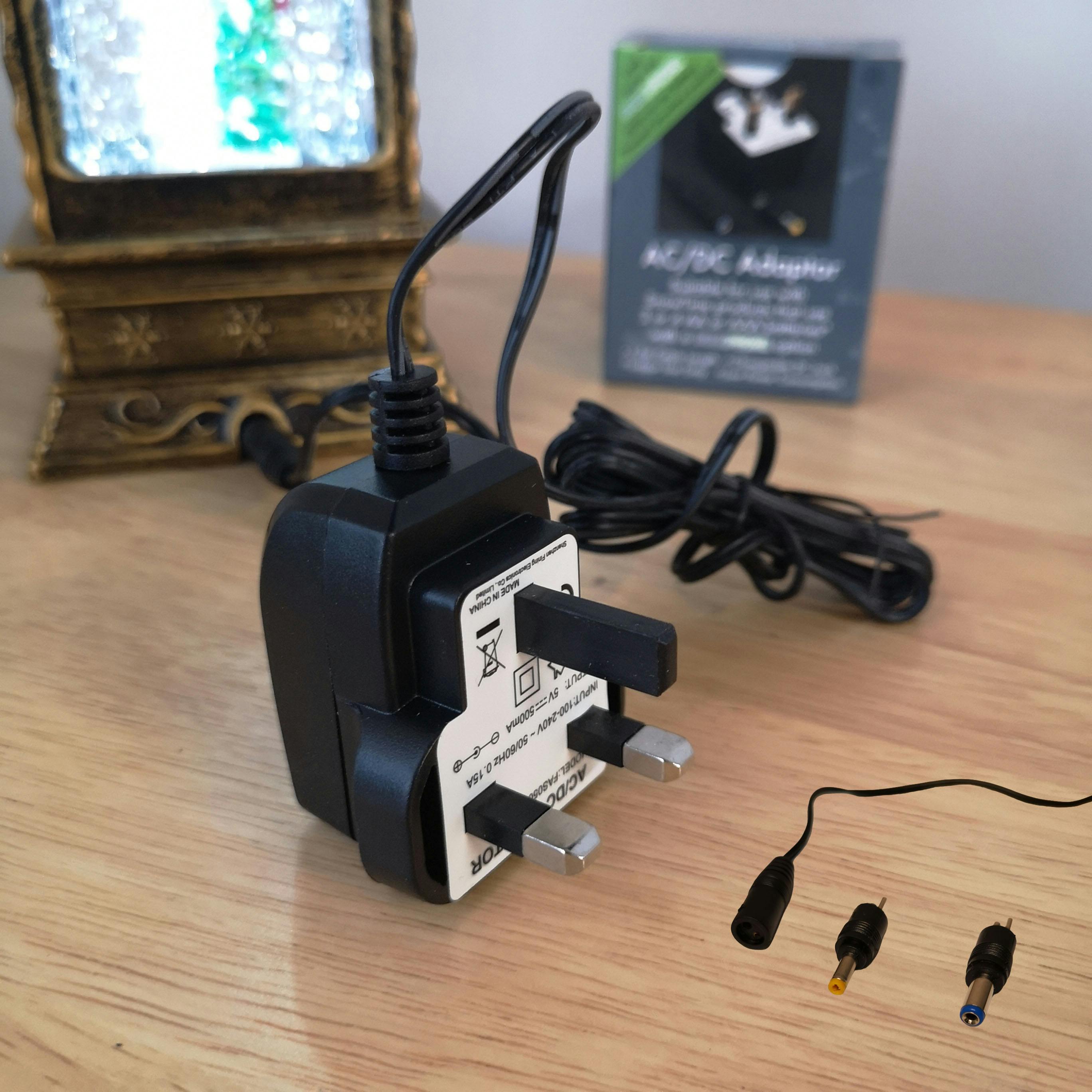 Samuel Alexander Unisex Black 1.5M Ac/Dc Mains Power Adaptor Cable For Snowtime Christmas Water Spinners In - Image 2