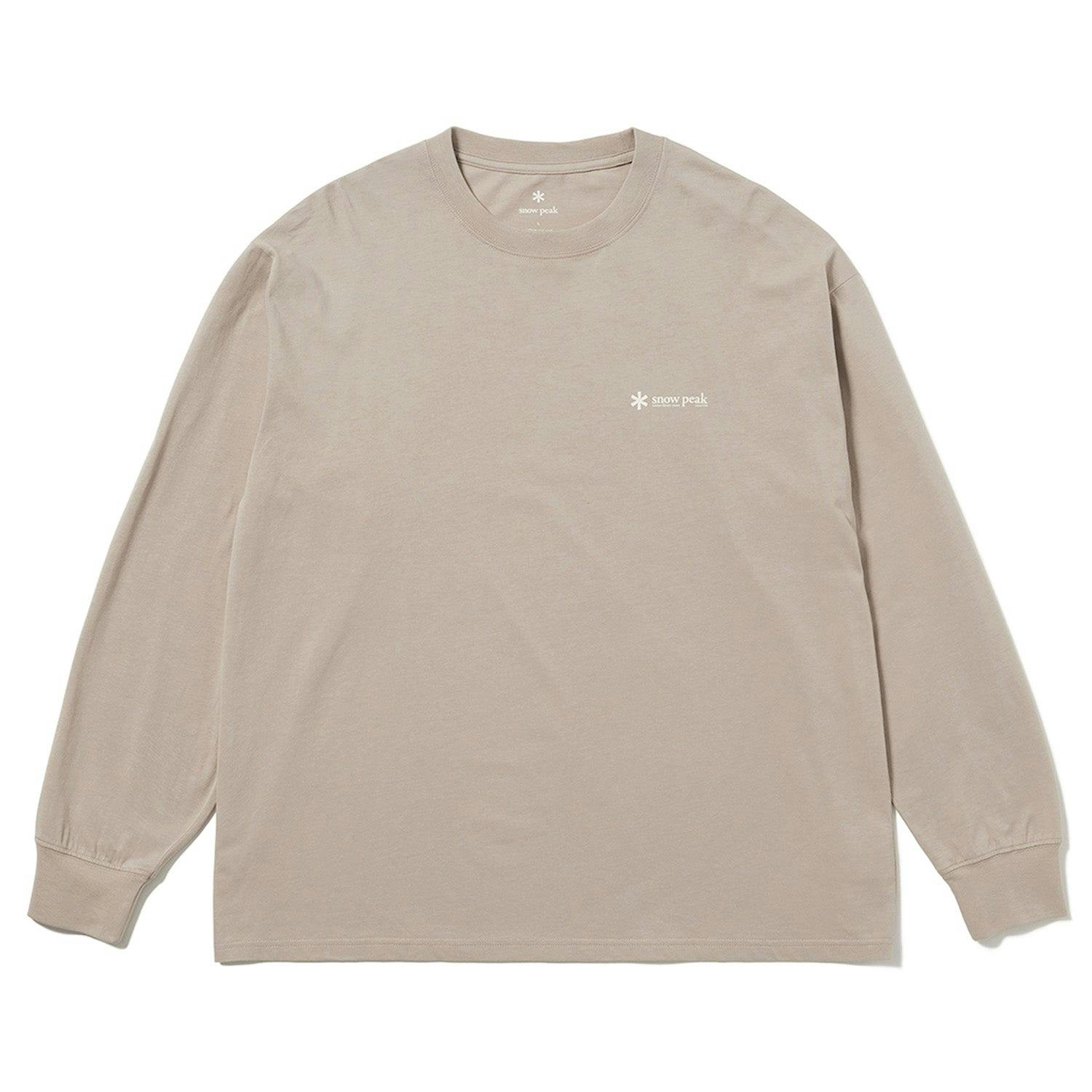 Snow Peak Soft Cotton Relaxed Long Sleeve T-Shirt - Medium - Greige