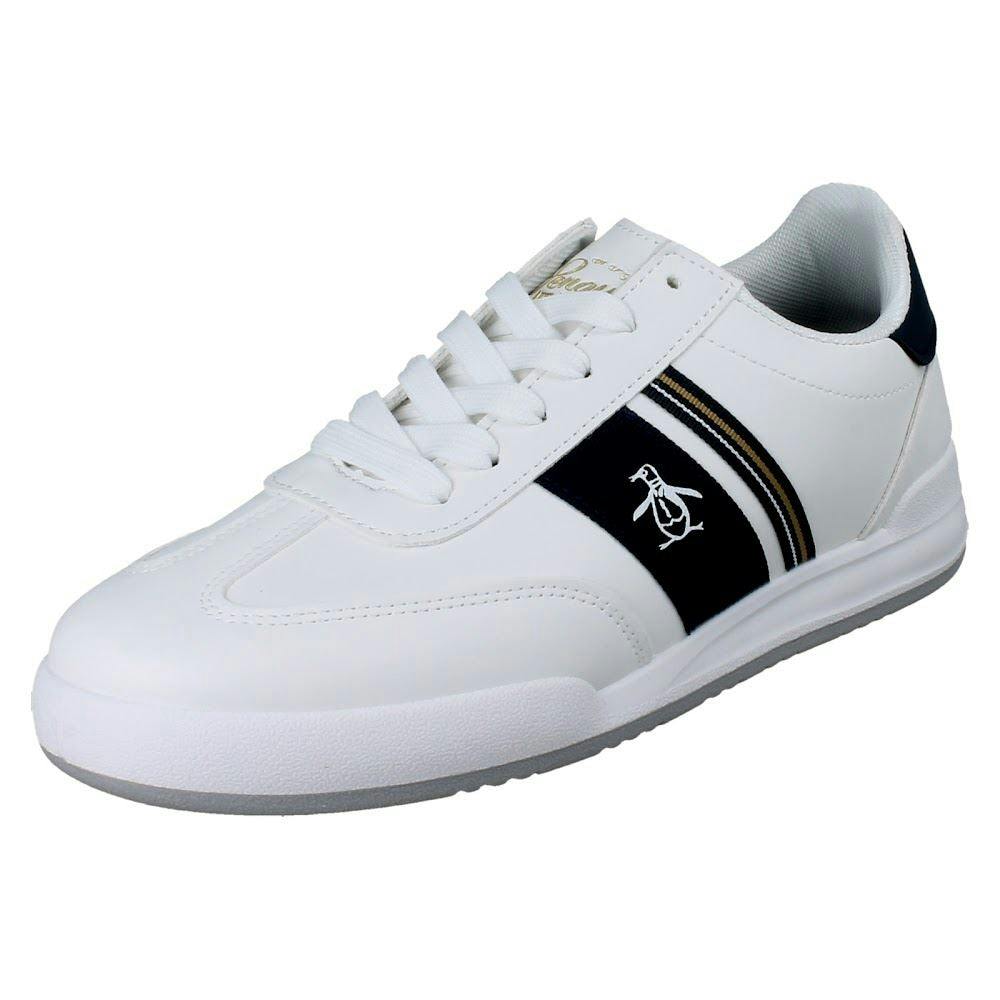 Penguin Men's White Lace Up Casual Trainers Gaz - Uk 7