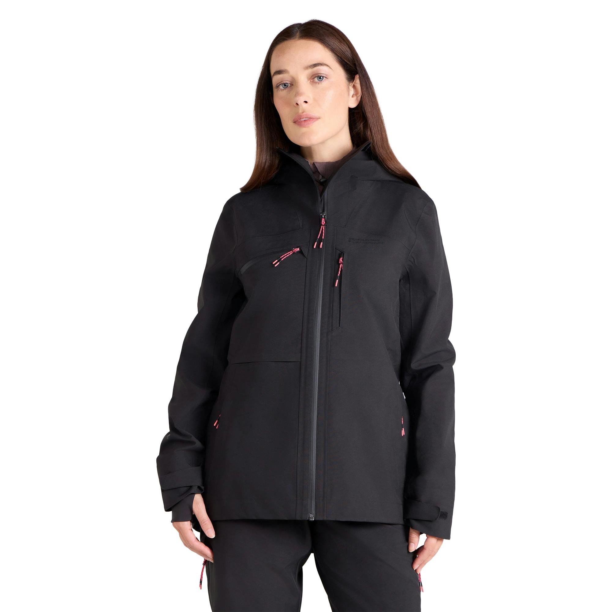 Mountain Warehouse Women's Black Cortina Extreme Waterproof 3 Layer Ski Jacket - 20 Uk - 100% Mixed