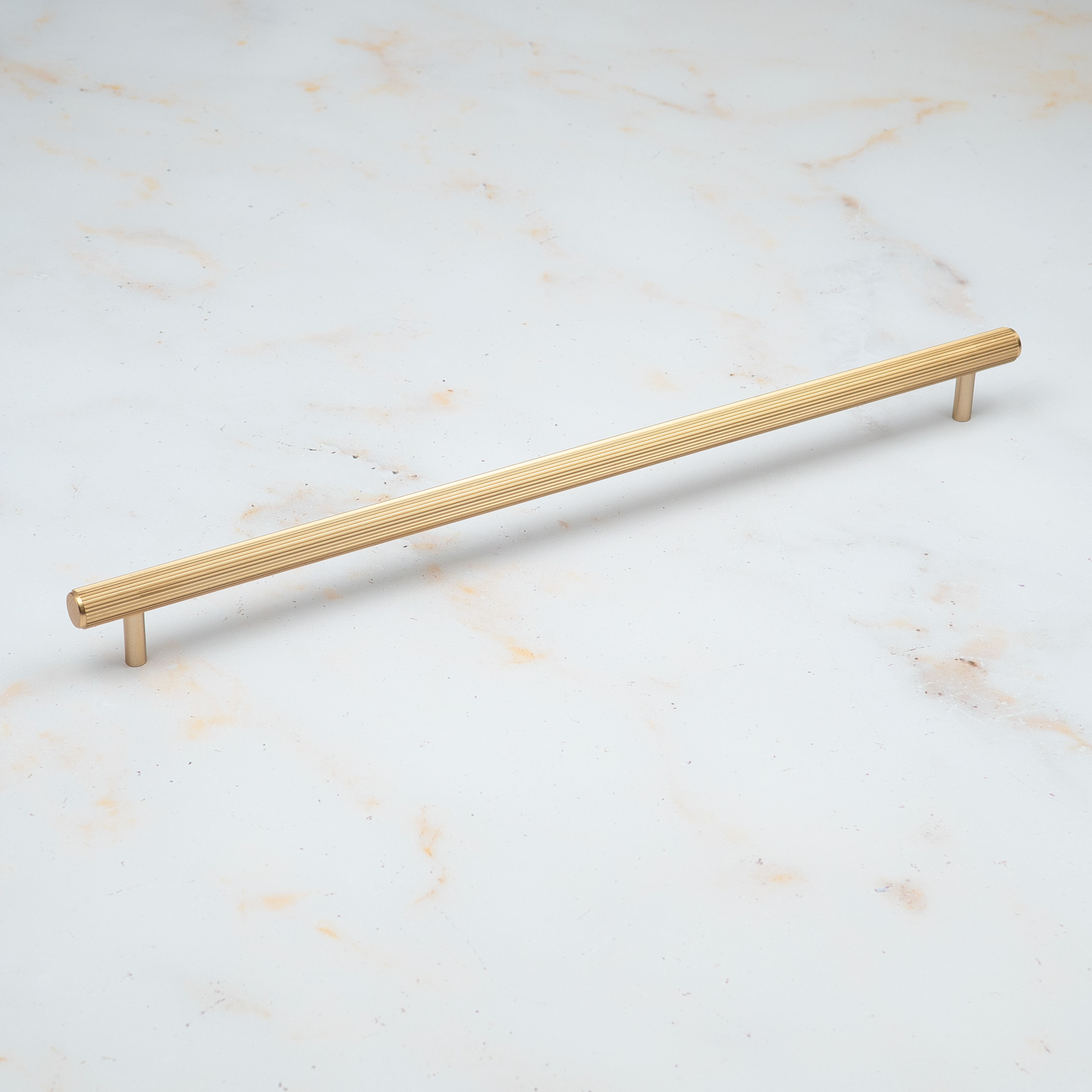 Rackhams Gold Brass Reeded Handles - 320Mm Handle