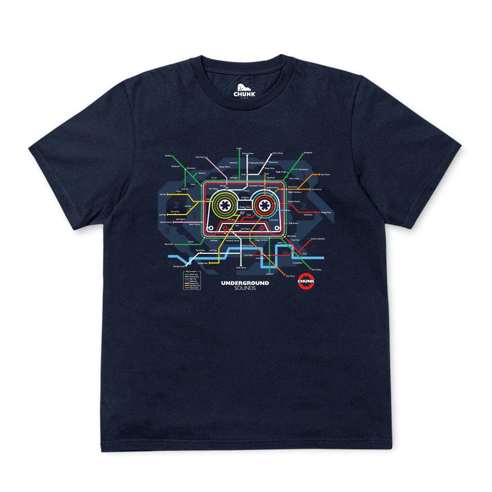 Chunk Unisex Underground Sounds French Navy T-Shirt - Small