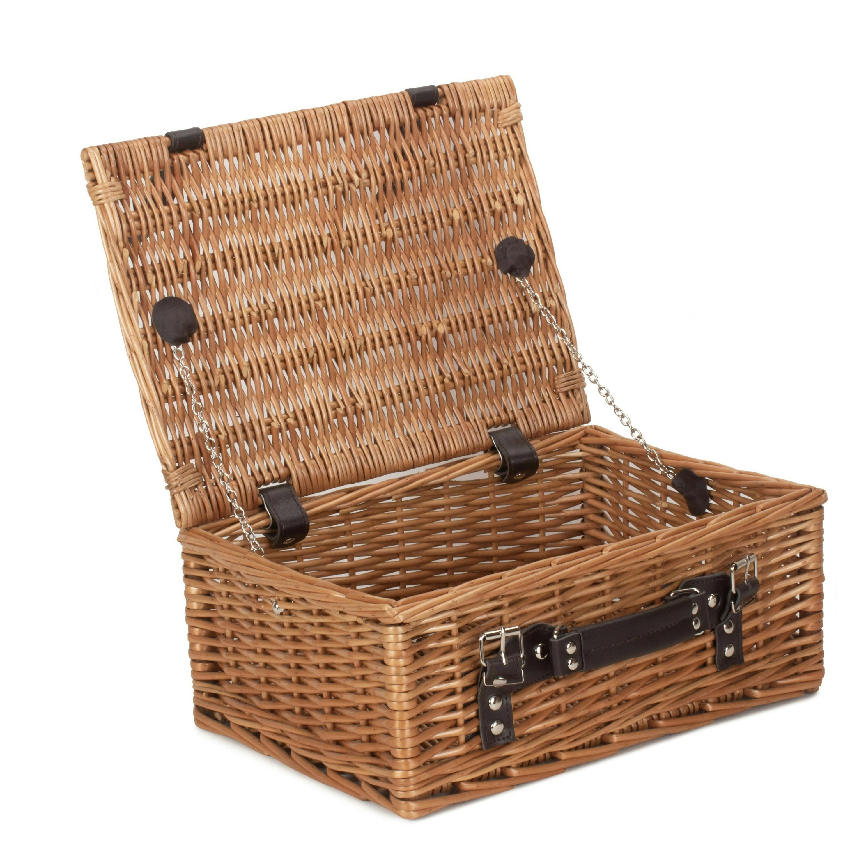 Red Hamper Red/Brown Hamper 36Cm Double Steamed Willow Wicker Picnic Basket
