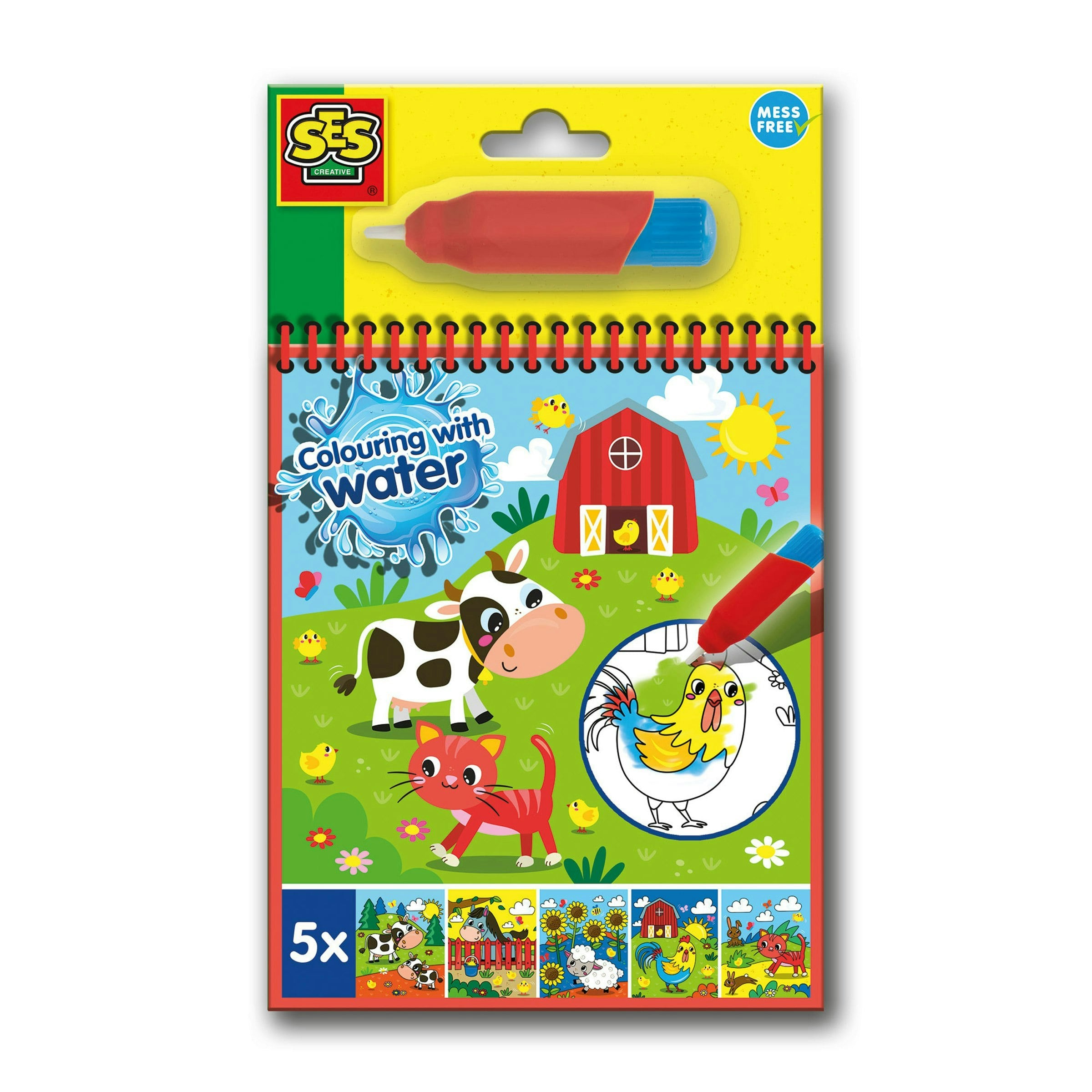 SES Creative - Farm Colouring with Water Book - Mess-Free Activity Book with Brush - Image 5