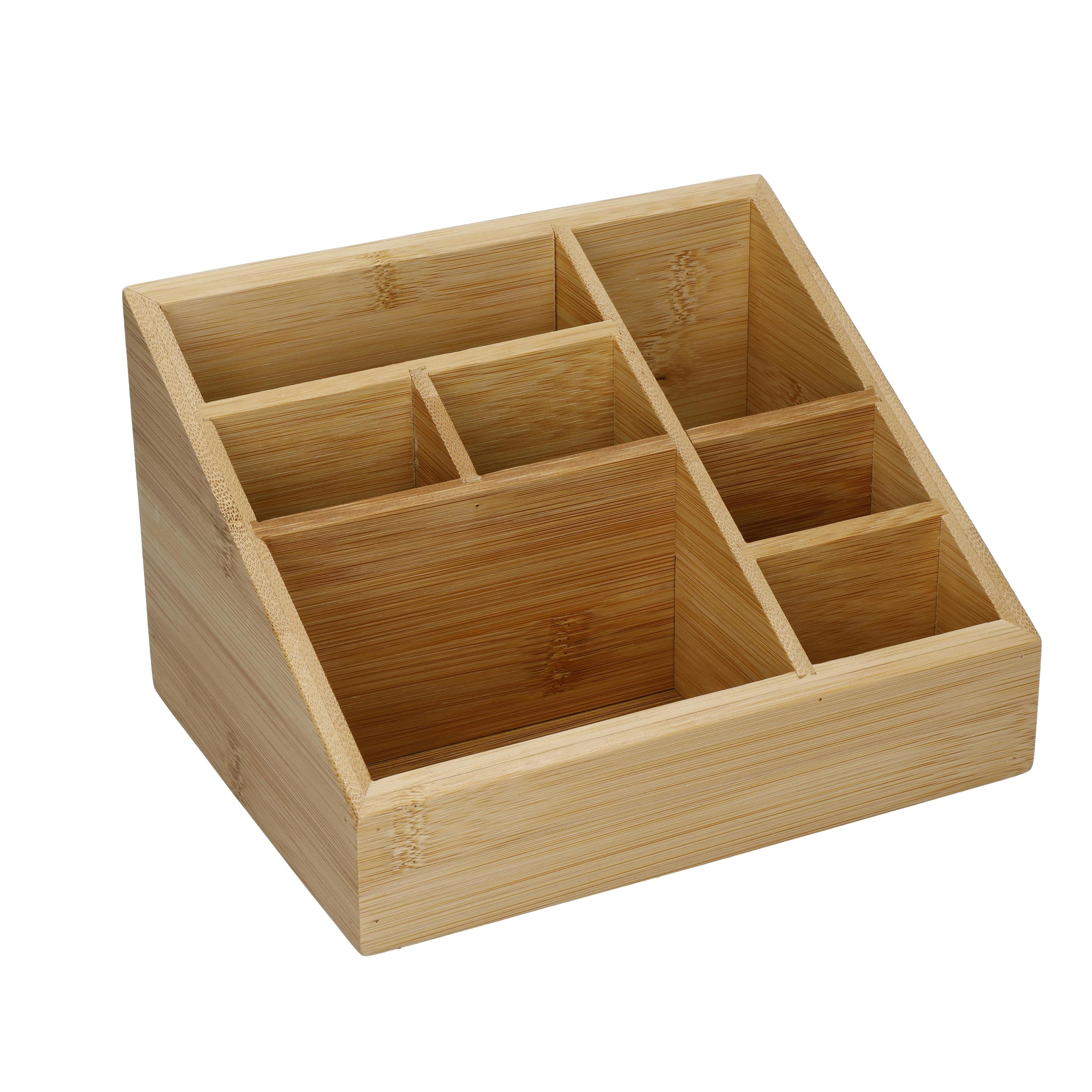 Rackhams Bamboo Desk And Stationery Organiser - Wood - Bamboo - Kitchen Organisers
