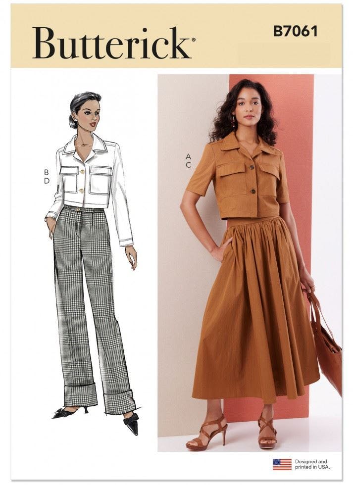 Butterick Women's Sewing Pattern 7061, Jackets, Skirts, Trousers For N5 (10-12-14-16-18) - Intermediate - N5 (10-12-14-16-18)