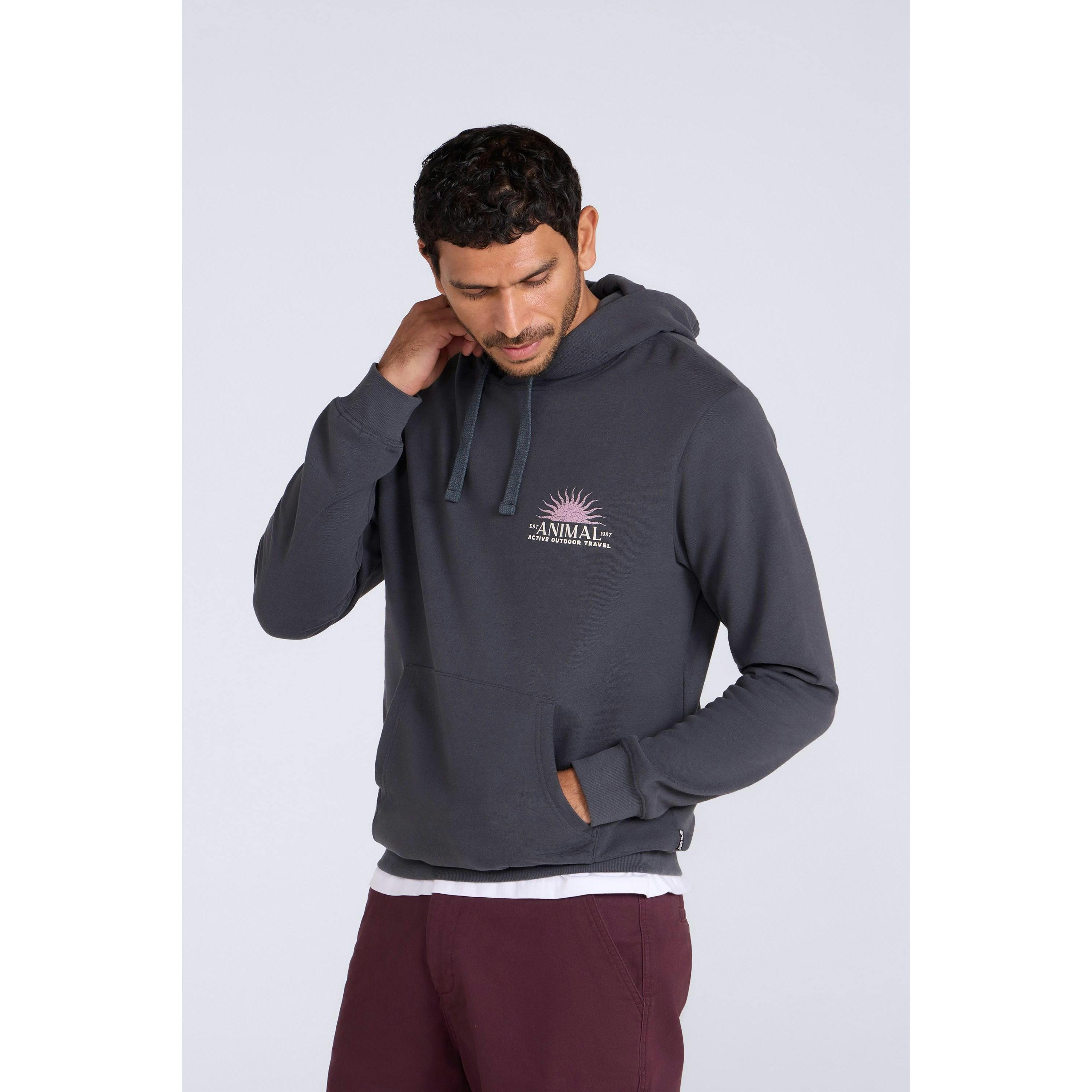 Mountain Warehouse Men's Grey River Organic Hoodie - Alloy - Alloy - Xxl - 100% Organic Cotton