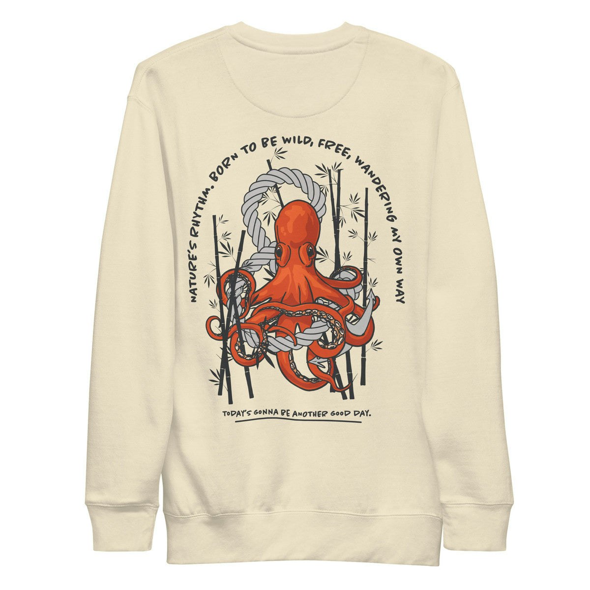 Anchor & Crew Octopus Another Good Day Cotton Blend Sweatshirt - Bone - 3XL